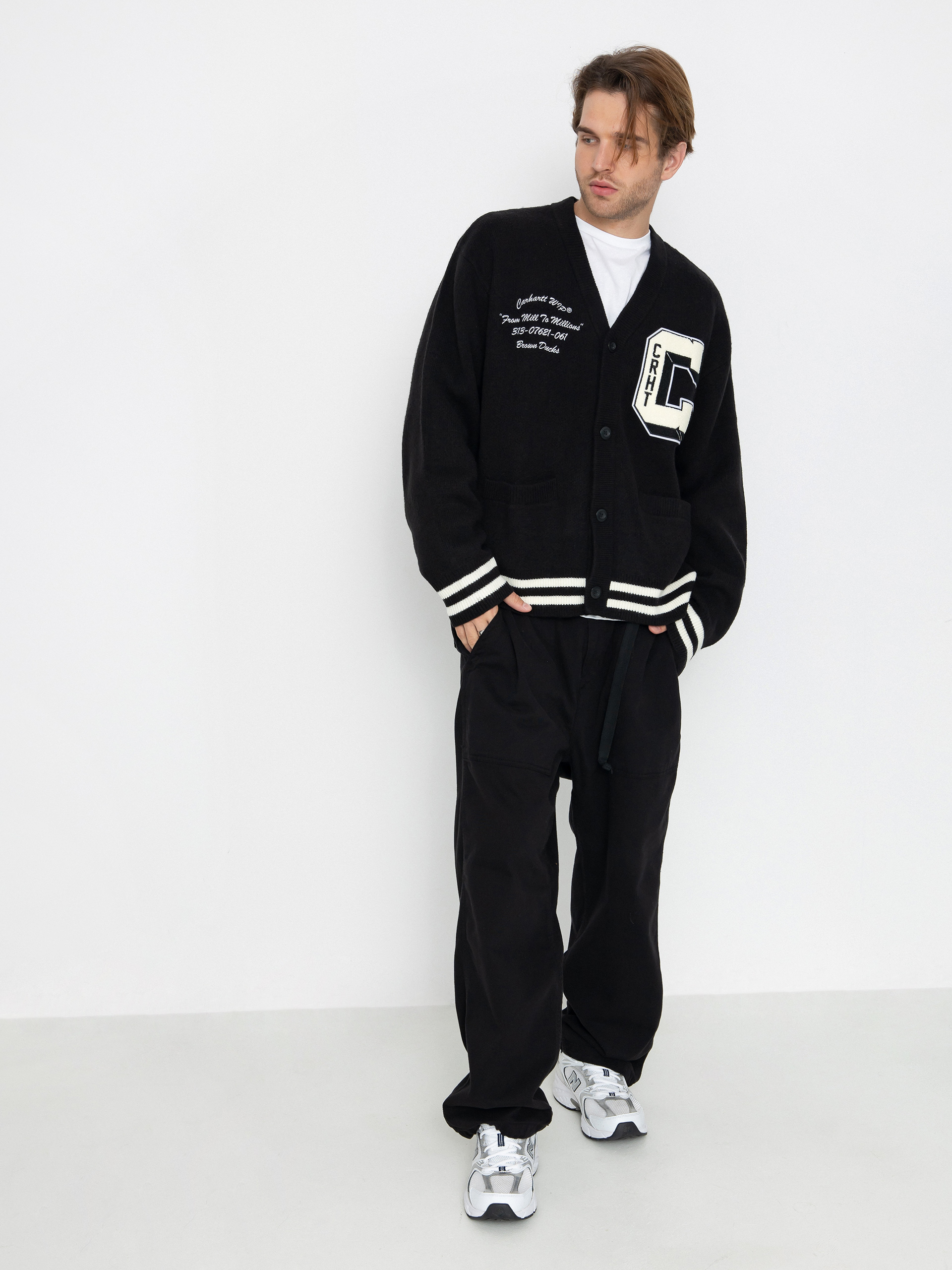 Carhartt WIP Brown Ducks Cardigan Pulu00f3ver (black/wax)