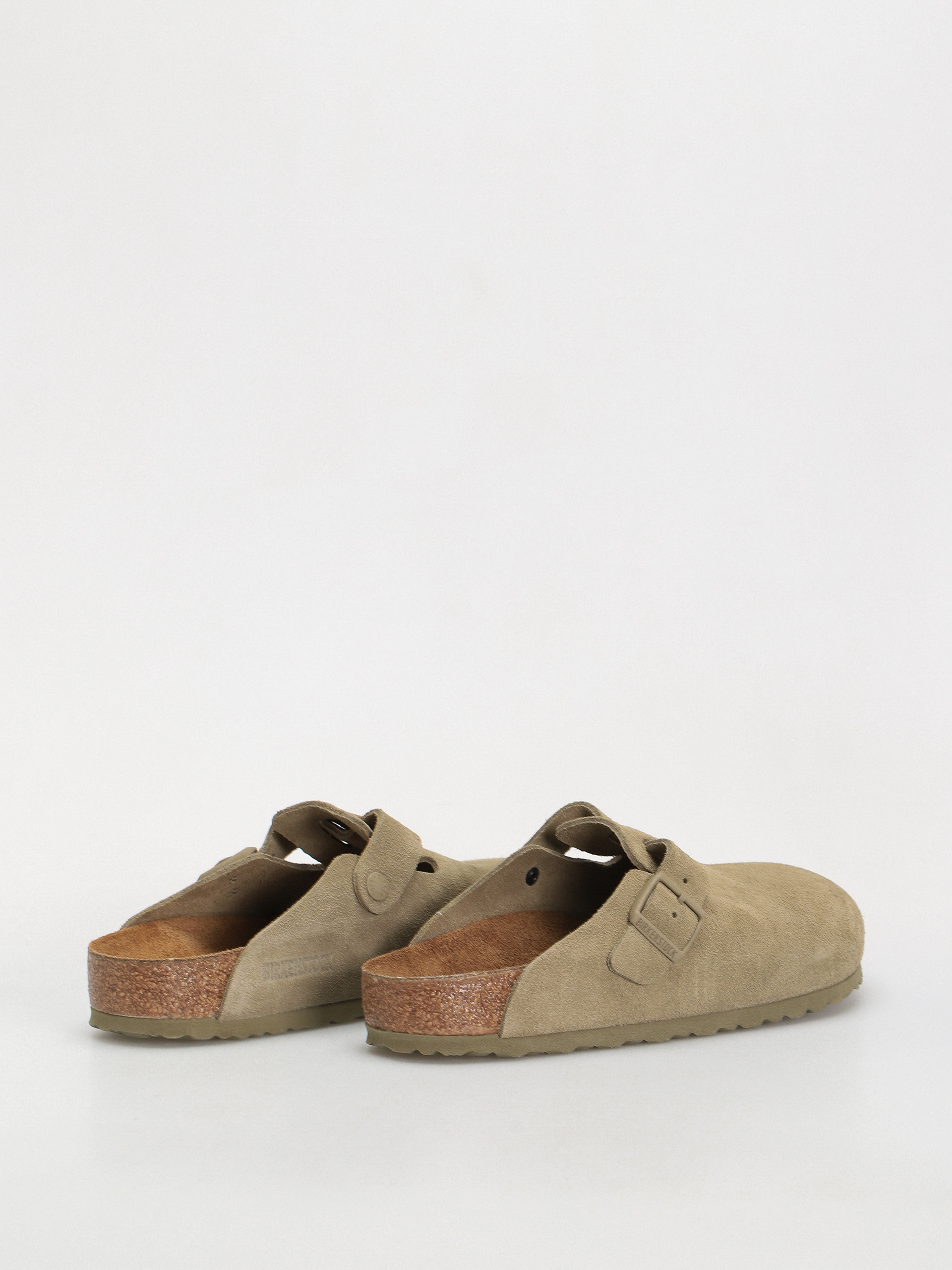 Birkenstock Boston Suede Leather Regular Flip-flop papucsok (faded khaki)