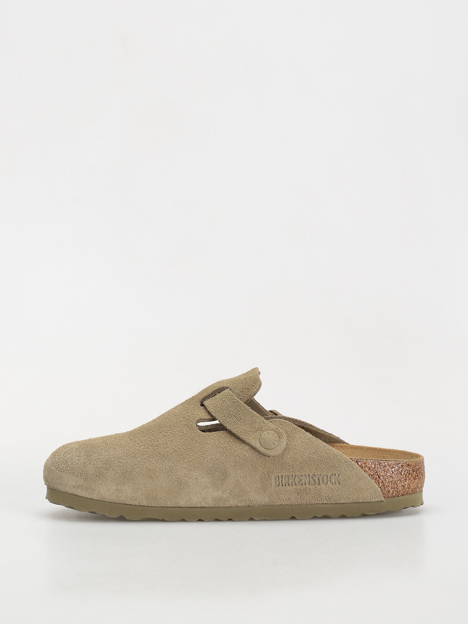 Birkenstock Boston Suede Leather Narrow Wmn Flip-flop papucsok (faded khaki)