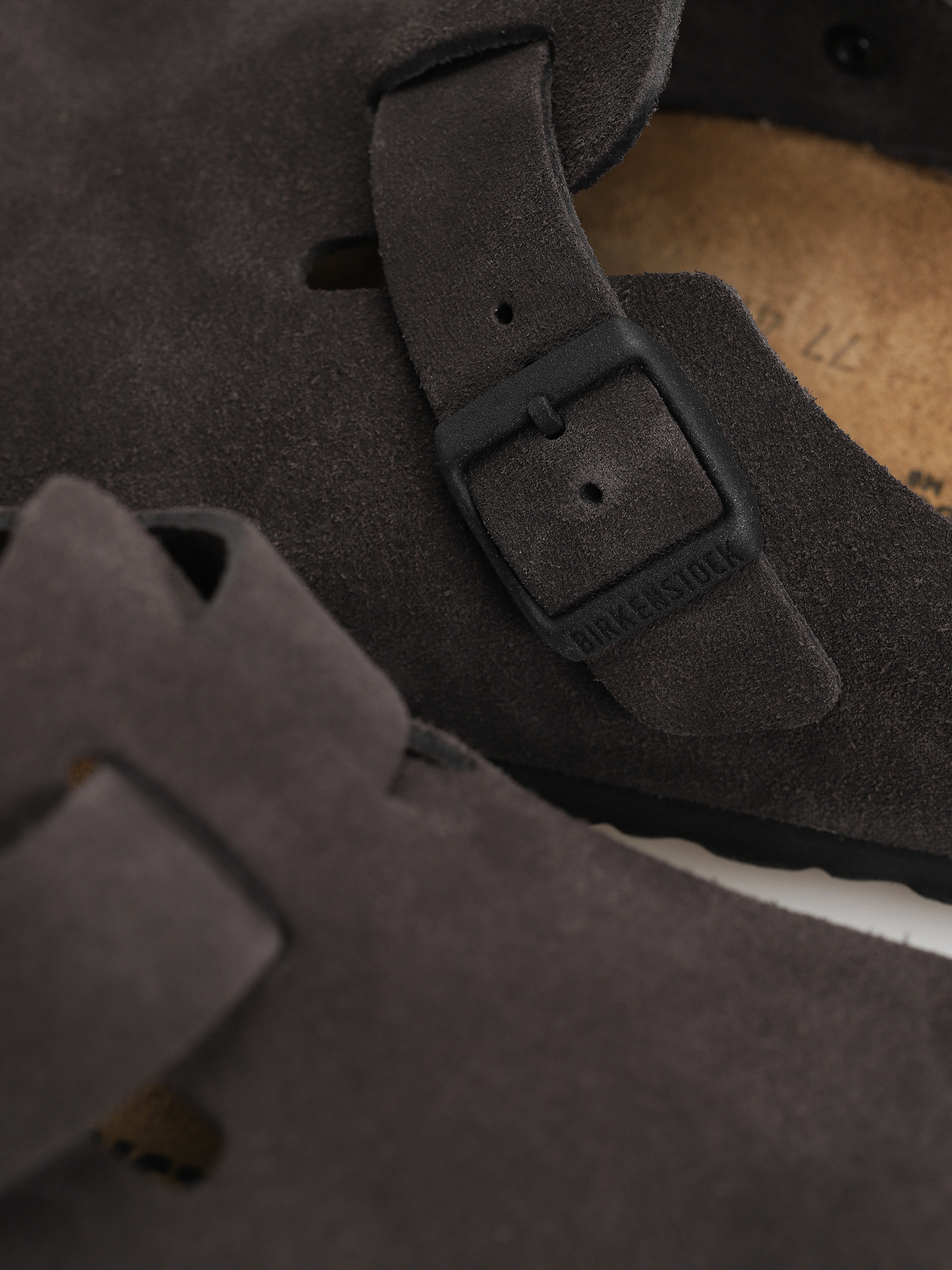 Birkenstock Boston Suede Leather Regular Flip-flop papucsok (velvet grey)