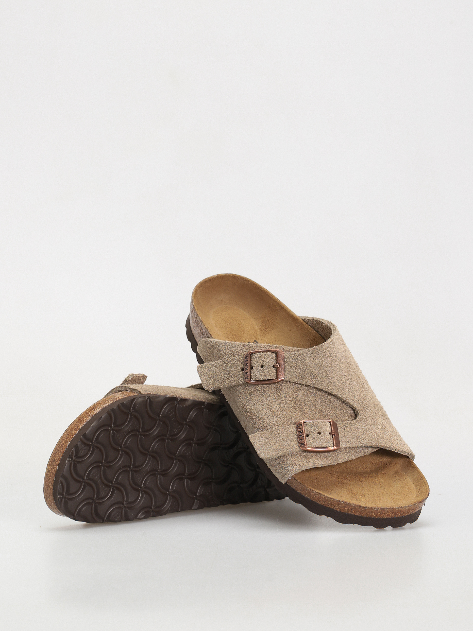 Birkenstock Zürich Suede Leather Narrow Wmn Flip-flop papucsok (taupe)
