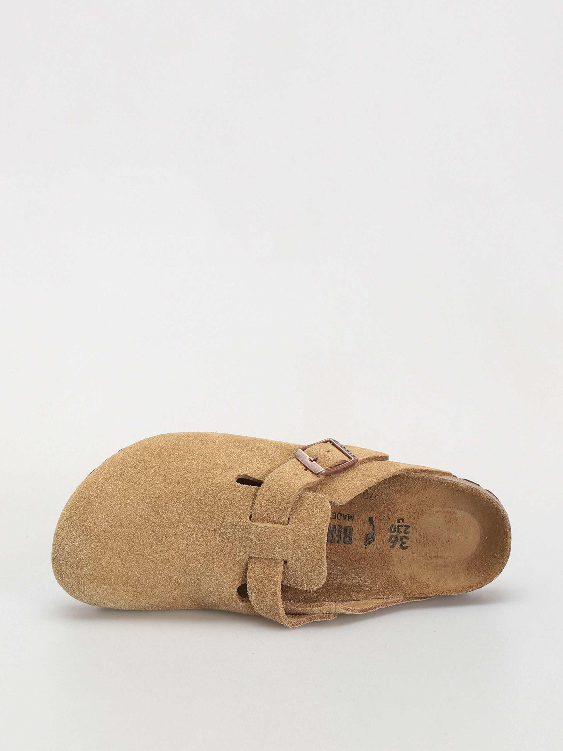 Birkenstock Boston Suede Leather Narrow Wmn Flip-flop papucsok (latte cream)