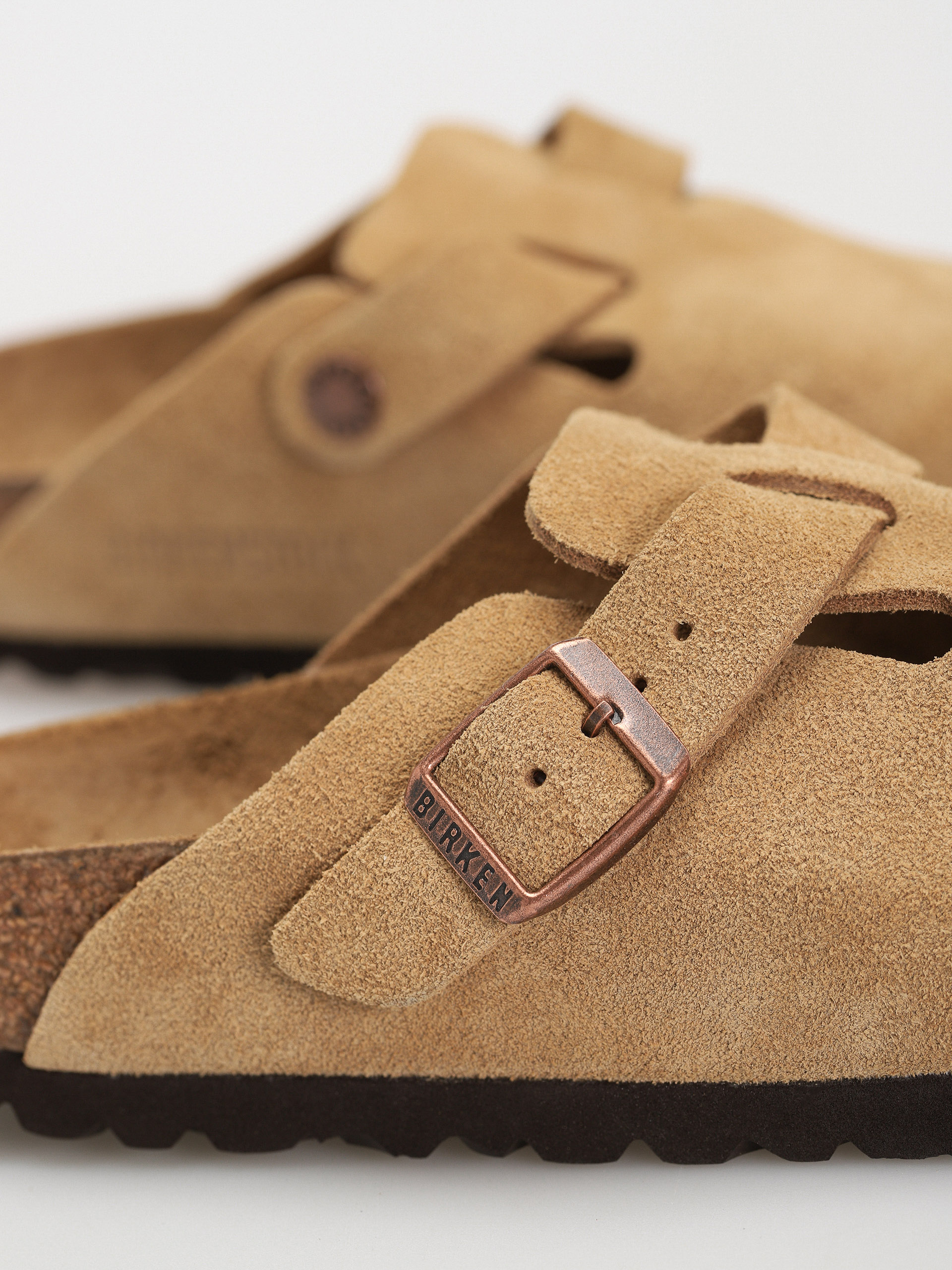 Birkenstock Boston Suede Leather Narrow Wmn Flip-flop papucsok (latte cream)