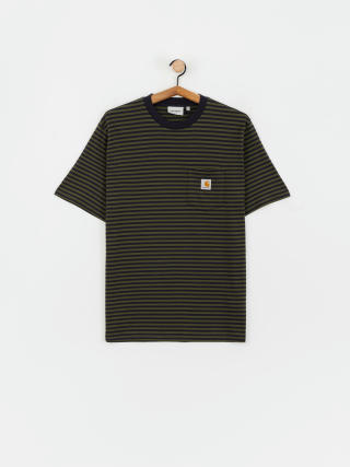 Carhartt WIP Verner Pocket Póló (verner stripe/dark navy/office green)