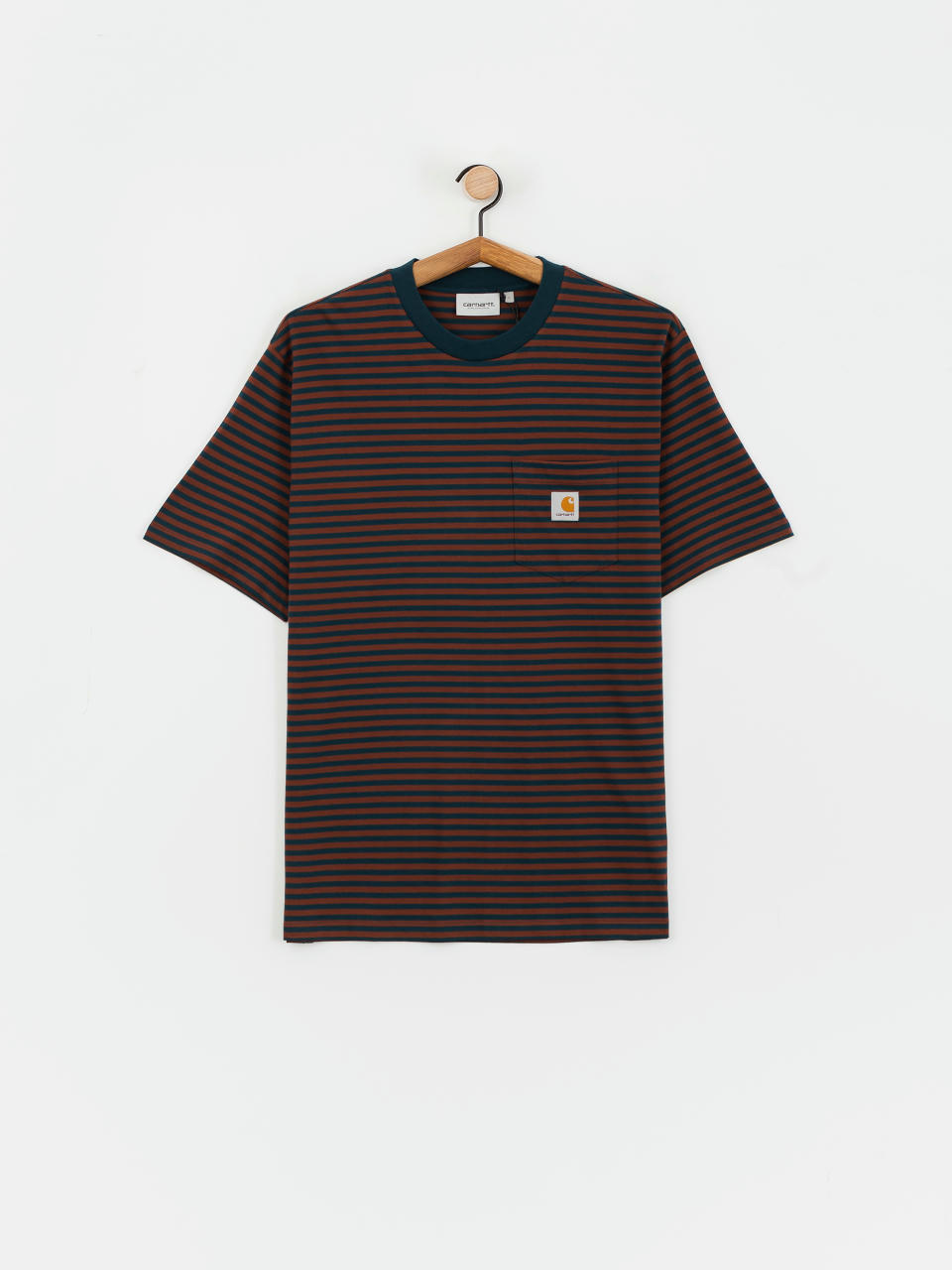 Carhartt WIP Verner Pocket Póló (verner stripe/duck blue/offroad)