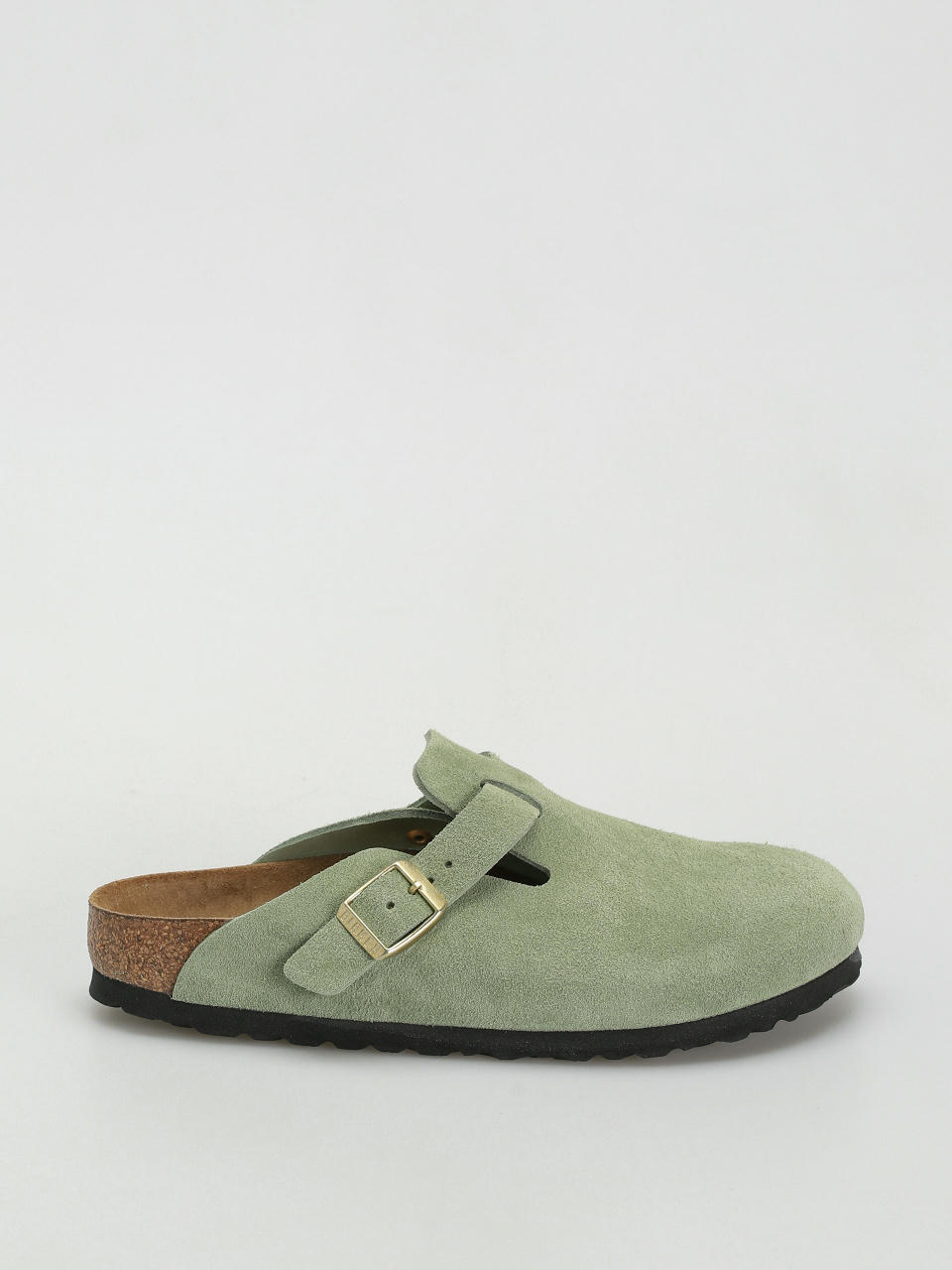 Birkenstock Boston Soft Footbed Suede Leather Narrow Wmn Flip-flop papucsok (green tea)