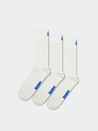 Zokni Happy Socks 3-Pack Solids (white)