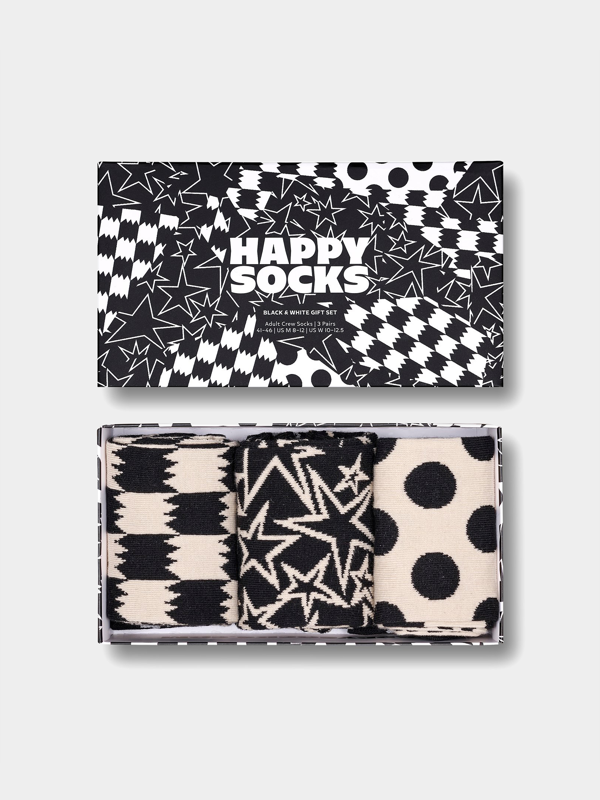 Zokni Happy Socks 3-Pack Black And White (black)