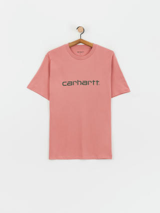 Carhartt WIP Script Póló (dusty rose/sycamore tree)