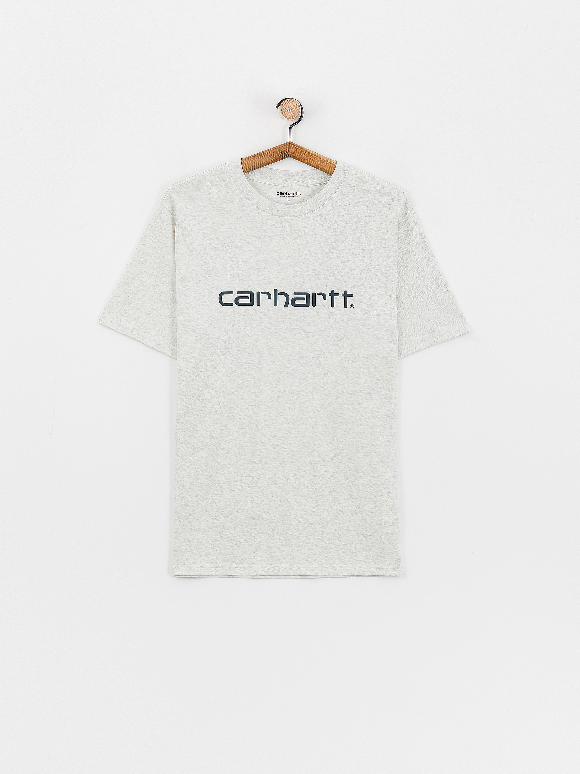 Póló Carhartt WIP Script (ash heather/duck blue)