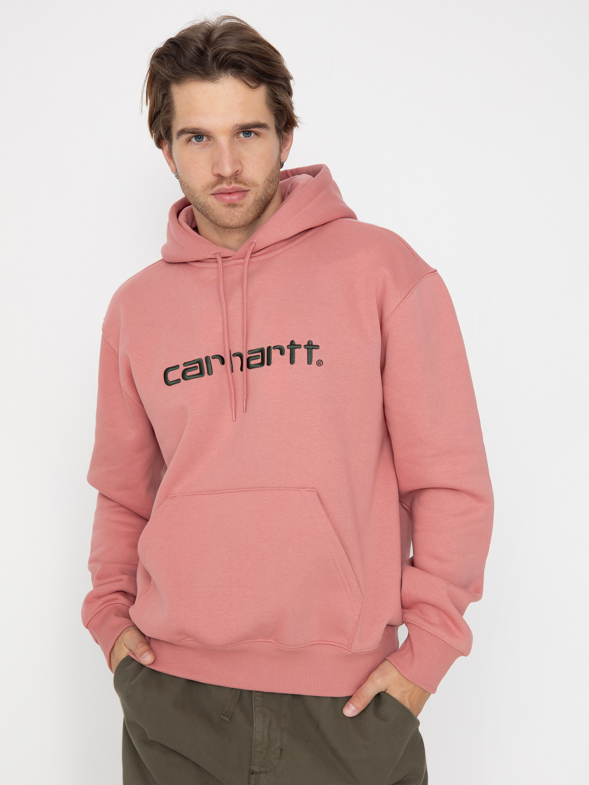 Carhartt WIP Carhartt HD Kapucnis pulóver (dusty rose/sycamore tree)