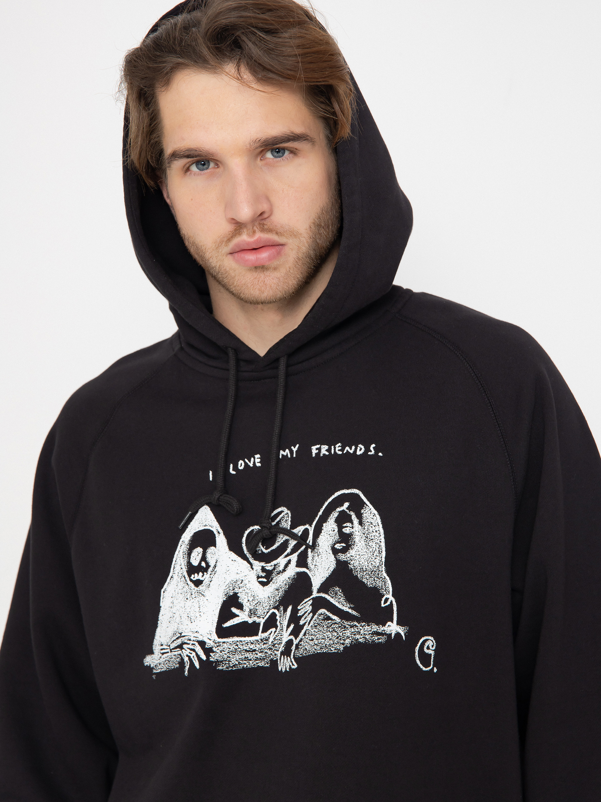 Carhartt WIP Pepe Friends HD Kapucnis pulóver (black/white)