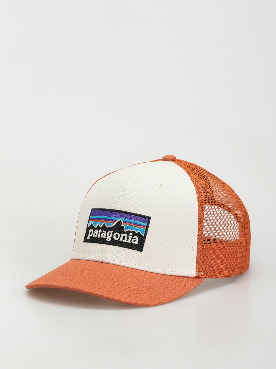 Patagonia P 6 Logo Trucker Baseball sapka (white w/redtail rust)