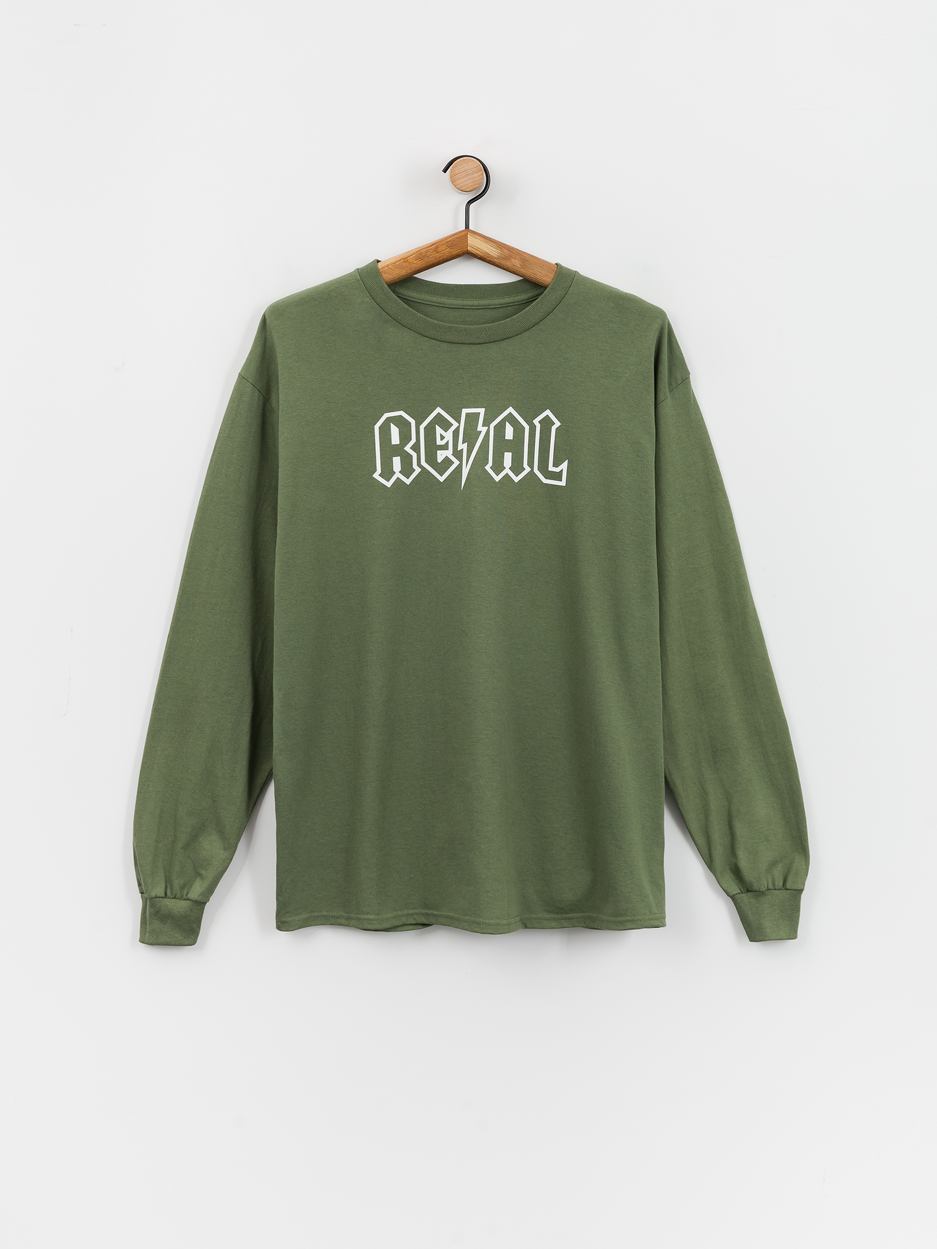 Real Deeds Hosszú ujjú felső (military green/white)