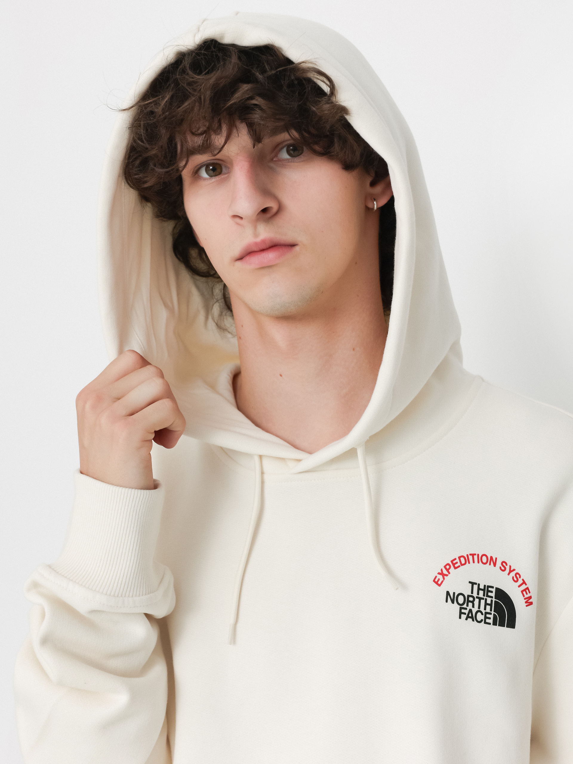 The North Face Expedition System Graphic HD Kapucnis pulóver (white dune)