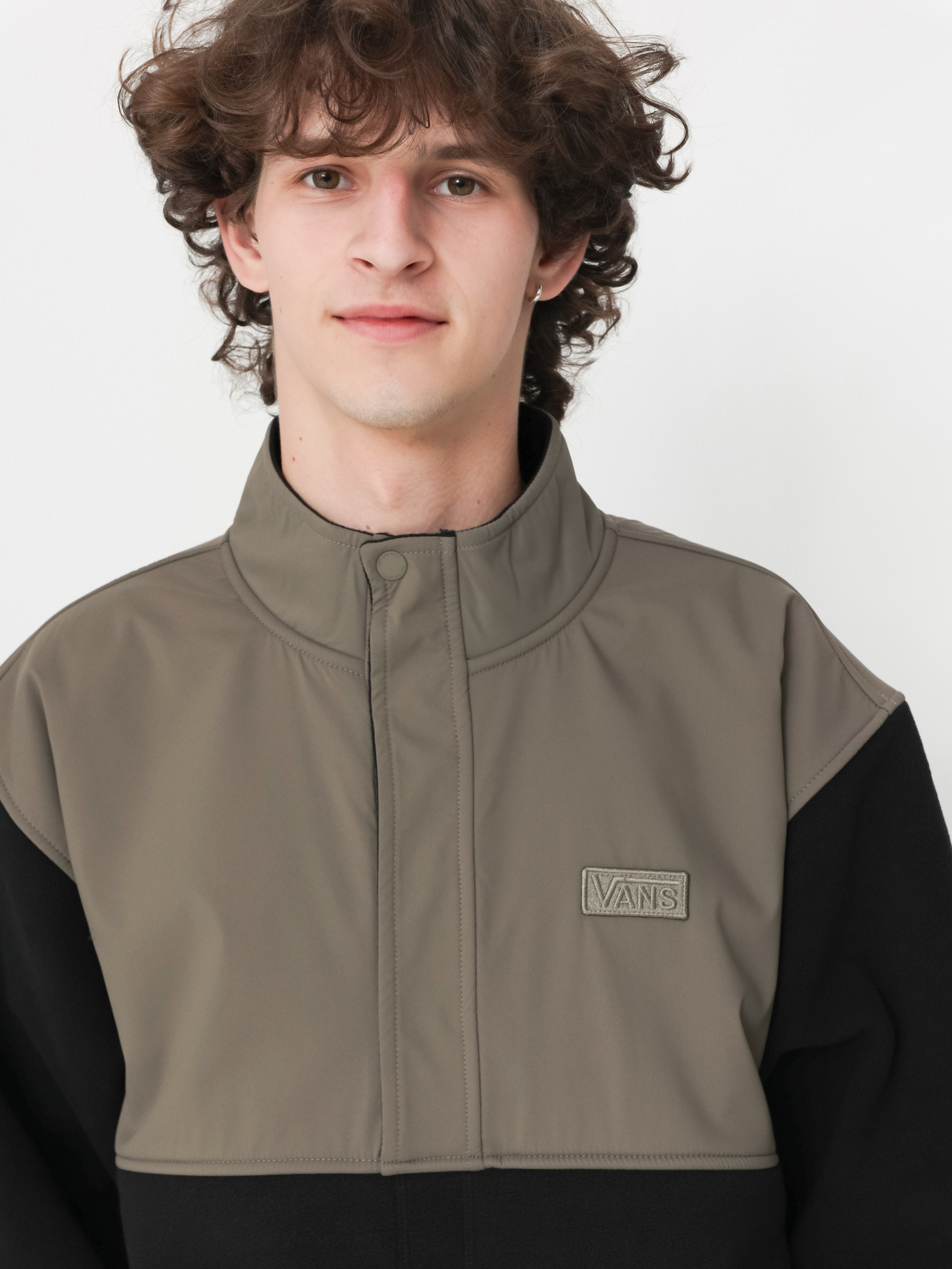 Férfi Vans Ranford Polar Fleece Loose Hz Polár pulóver (black/bungee cord)