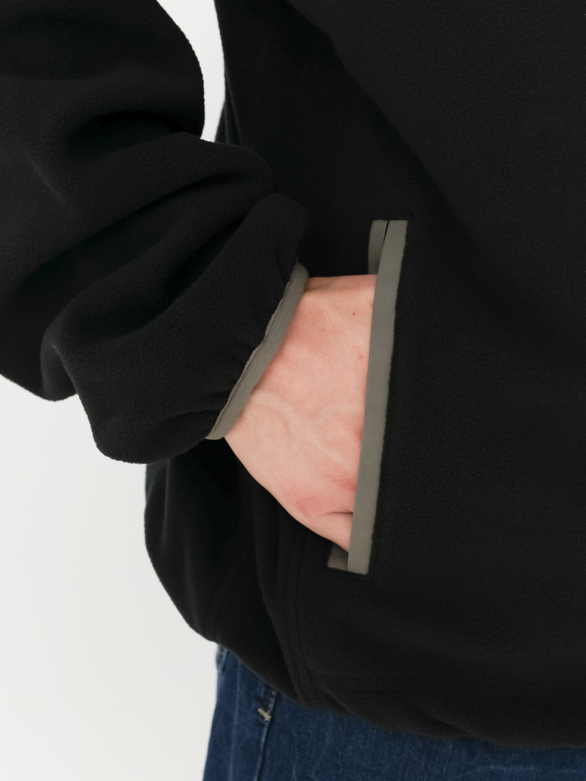 Férfi Vans Ranford Polar Fleece Loose Hz Polár pulóver (black/bungee cord)