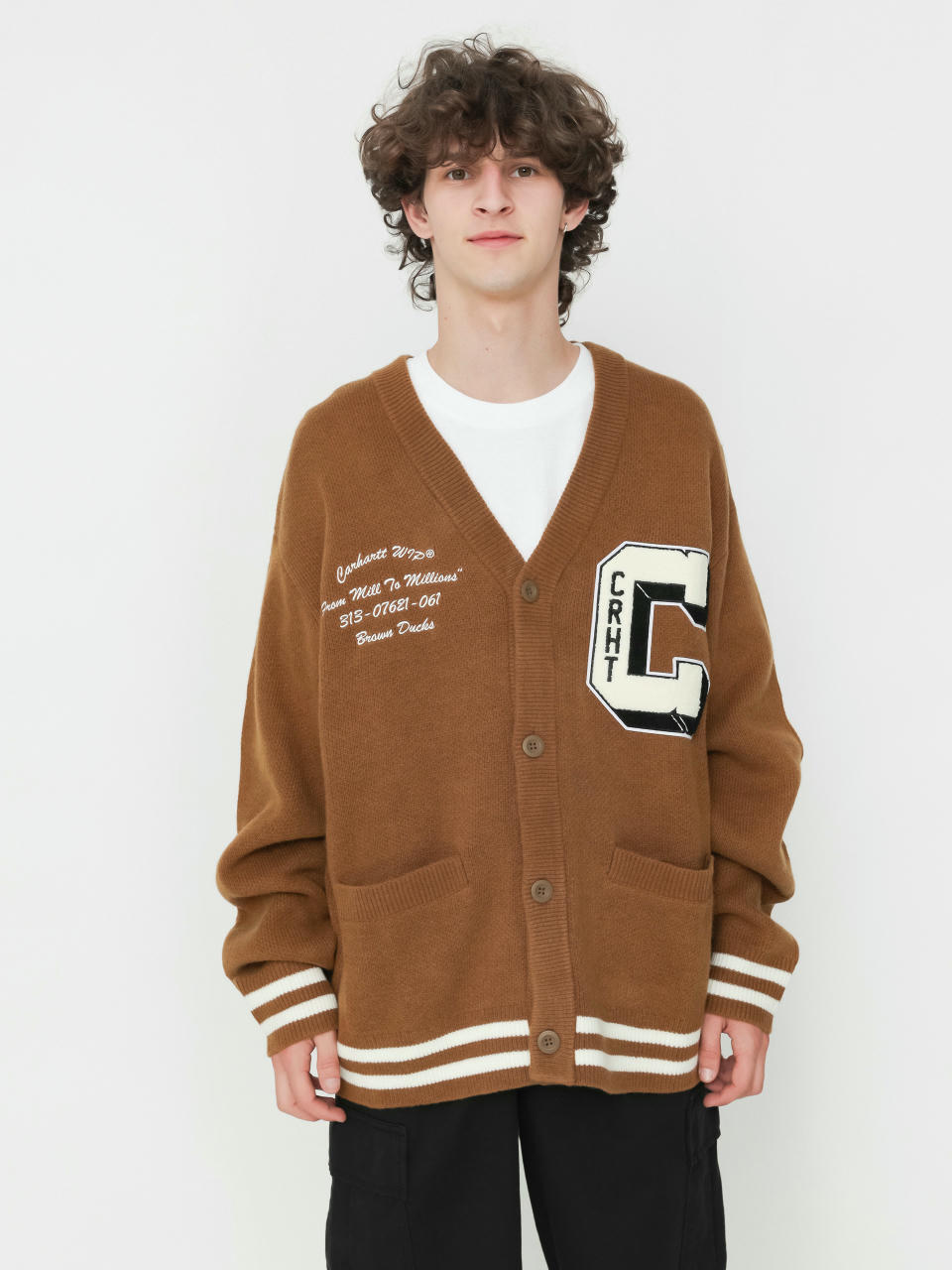 Carhartt WIP Brown Ducks Cardigan Pulóver (hamilton brown/wax)