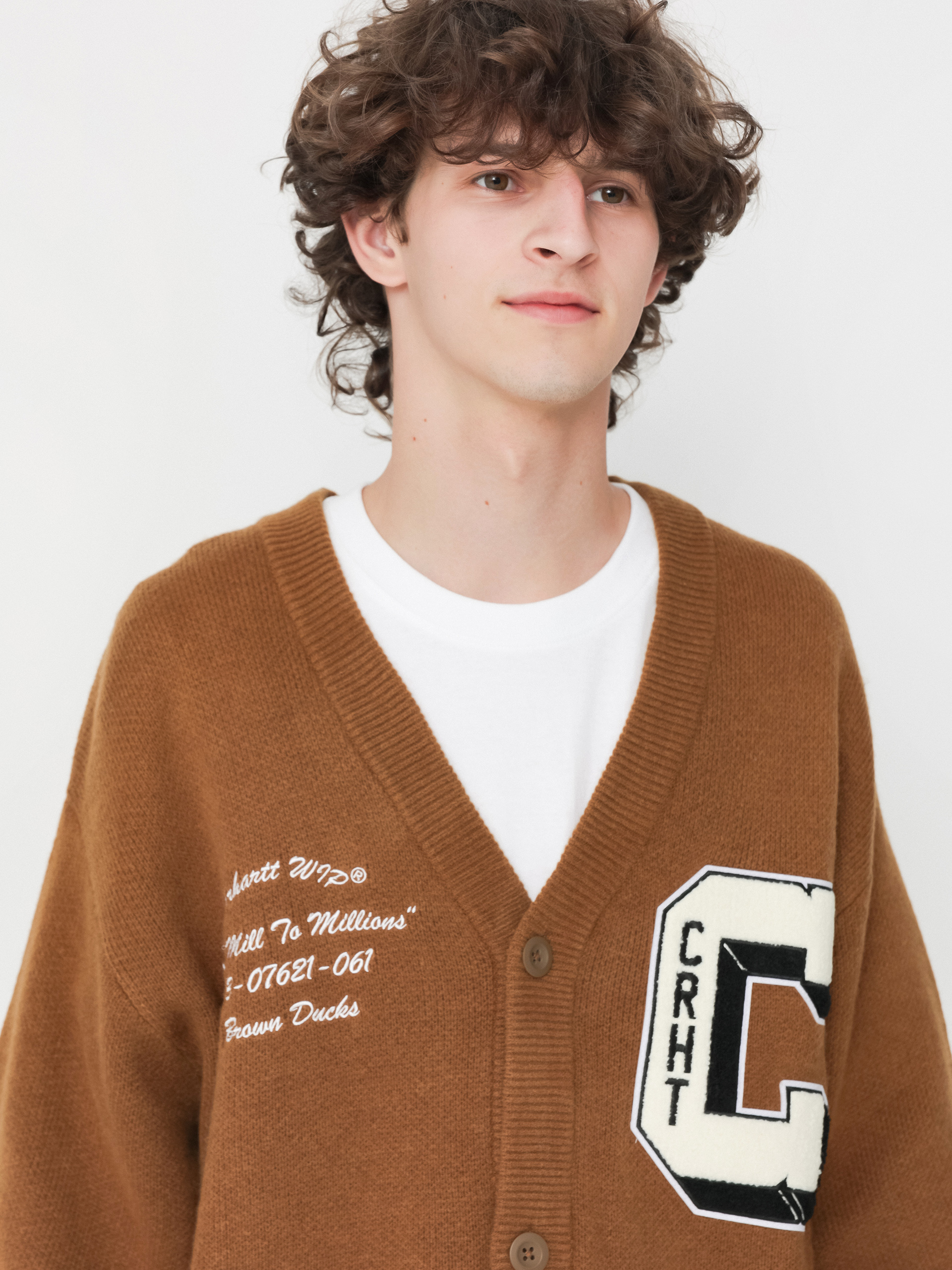 Carhartt WIP Brown Ducks Cardigan Pulóver (hamilton brown/wax)