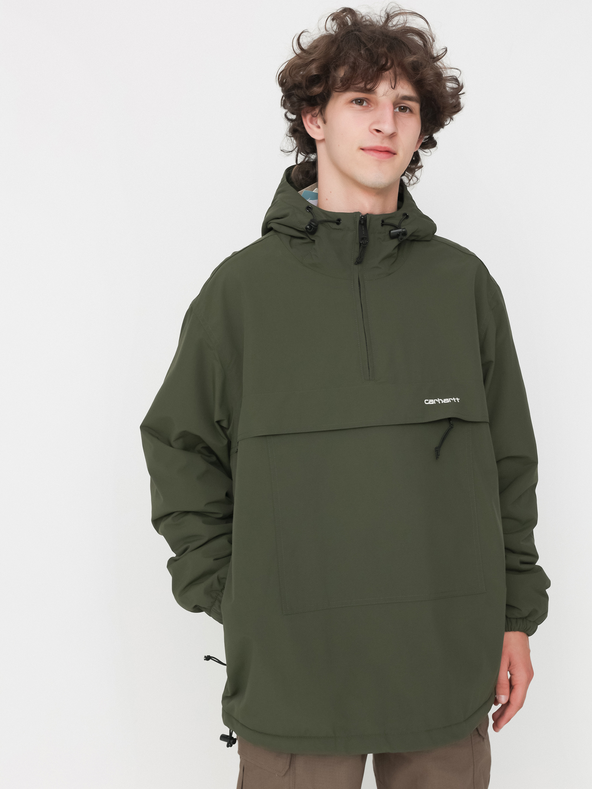 Dzseki Carhartt WIP Windbreaker Pullover (office green/white)