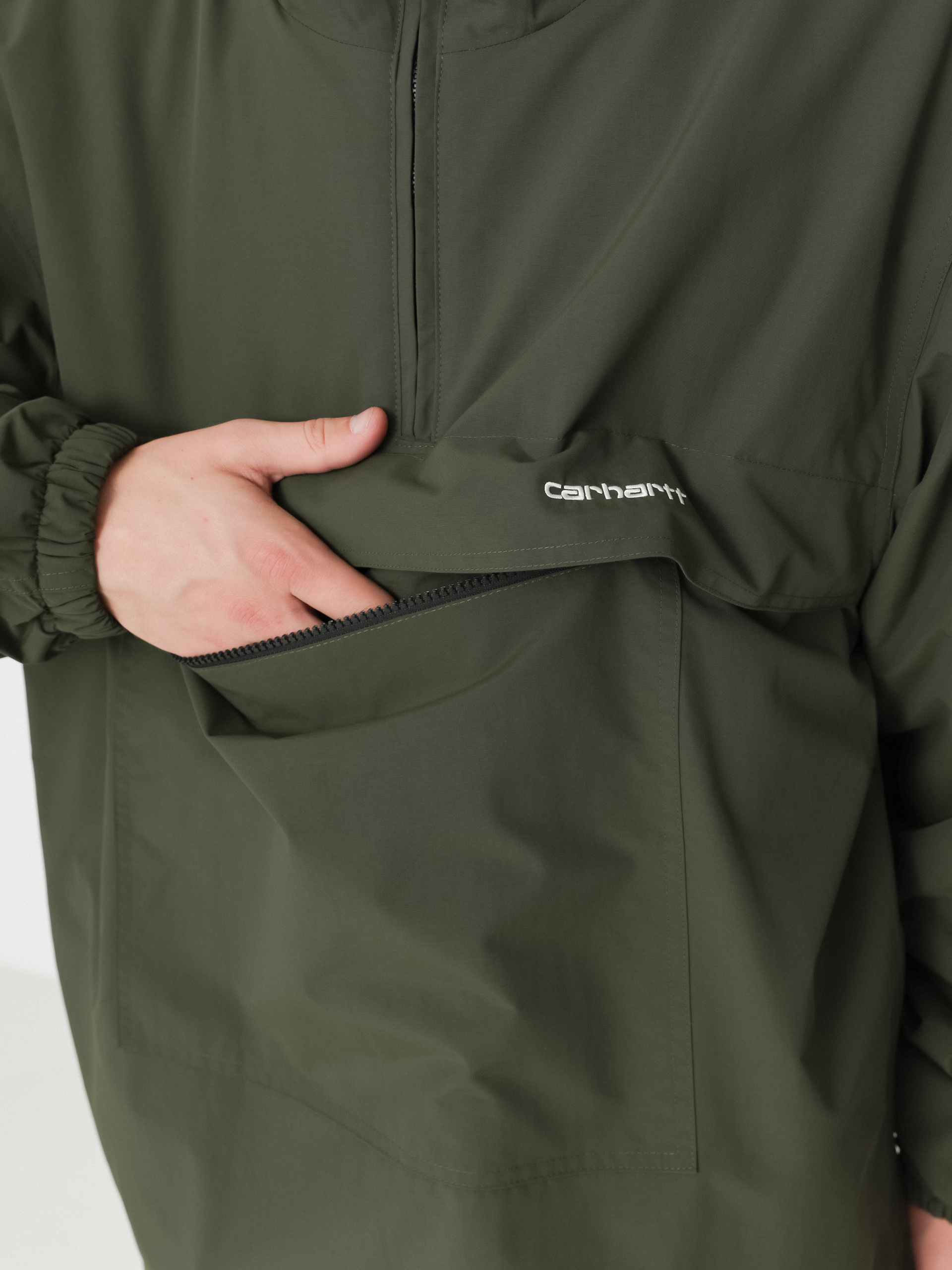 Dzseki Carhartt WIP Windbreaker Pullover (office green/white)