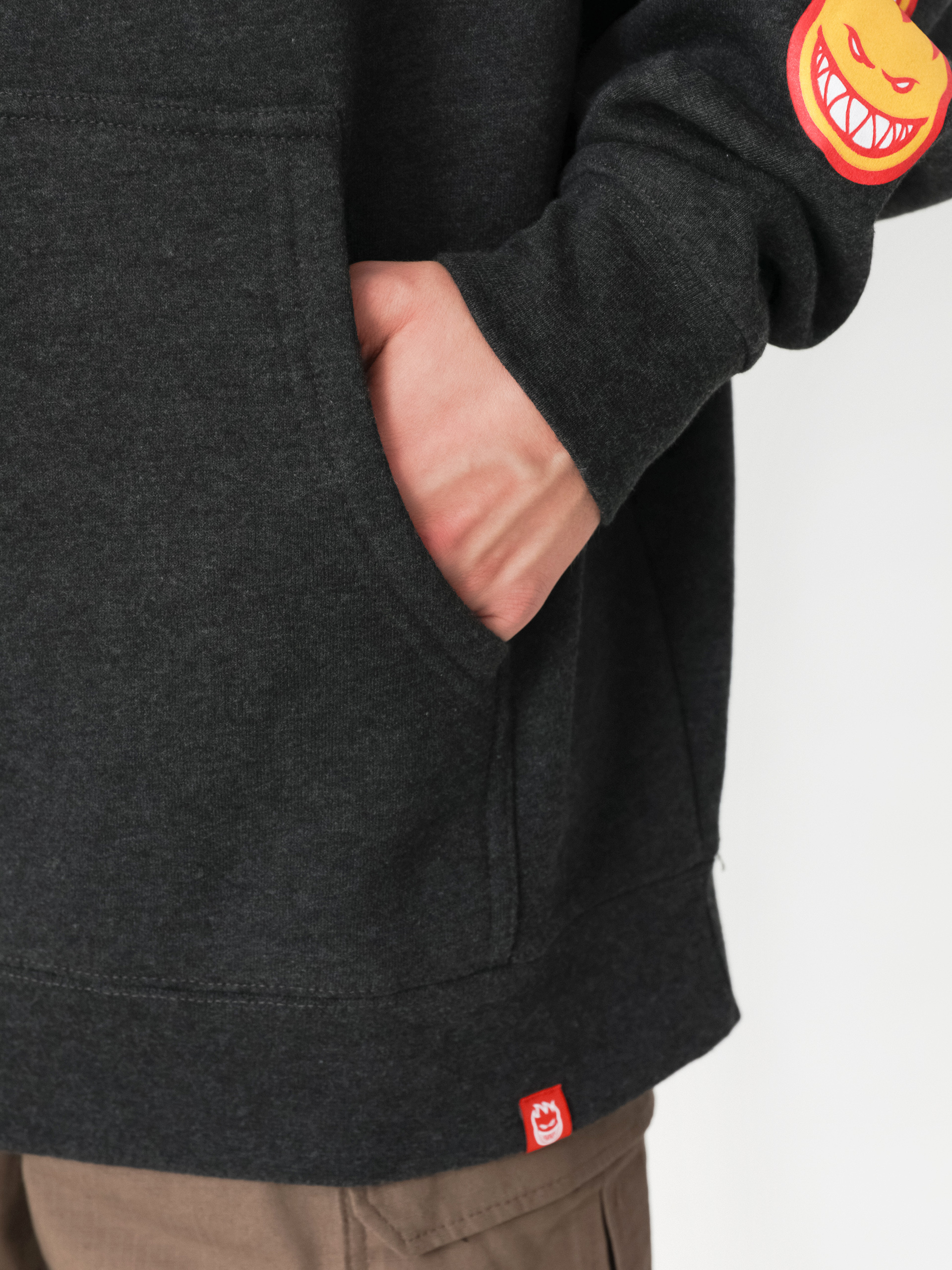 Kapucnis pulóver Spitfire Ol E Big Head HD (charcoal)