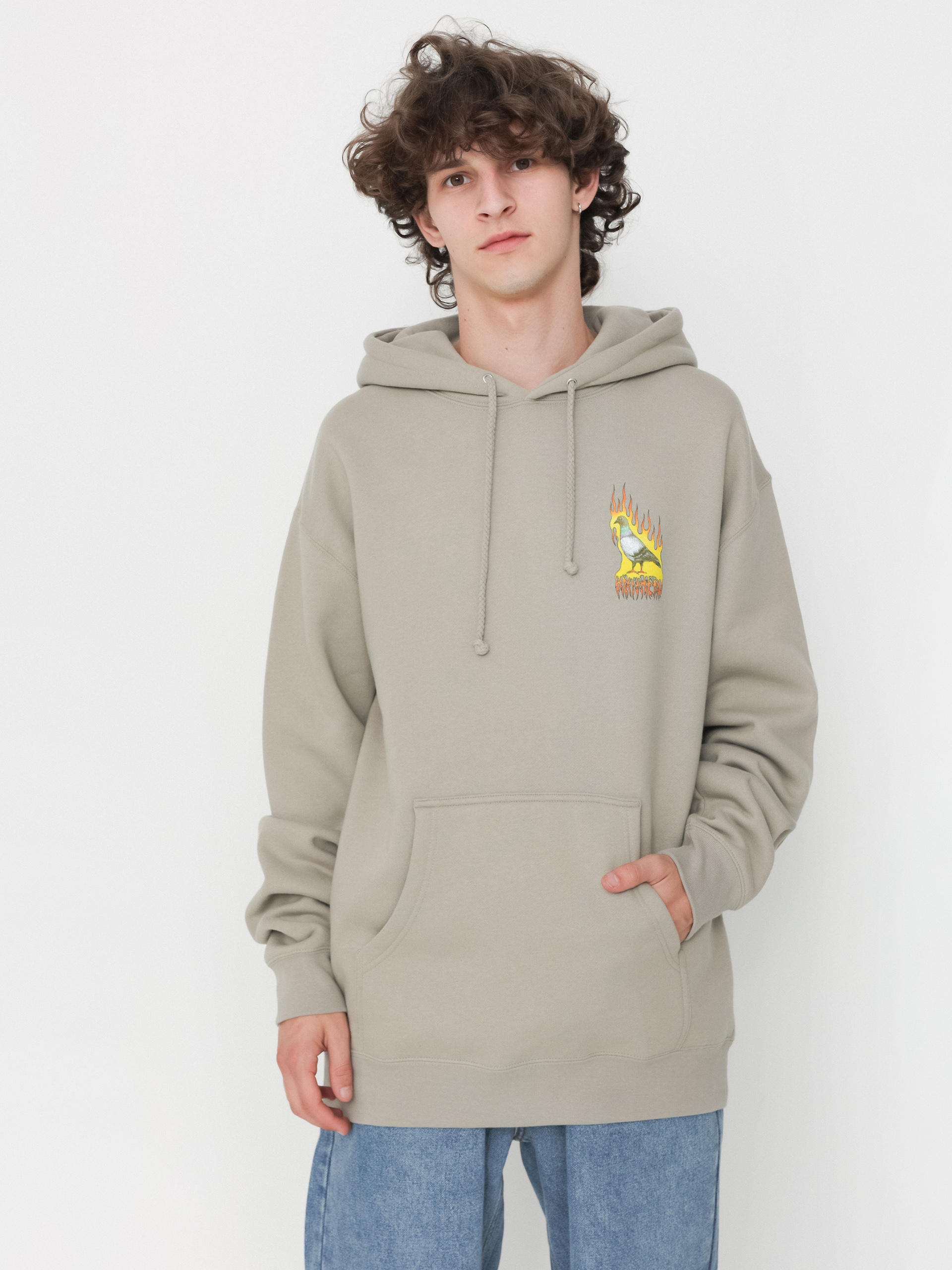 Kapucnis pulóver Antihero Flame Pigeon Prm Pt HD (cmt/natural)