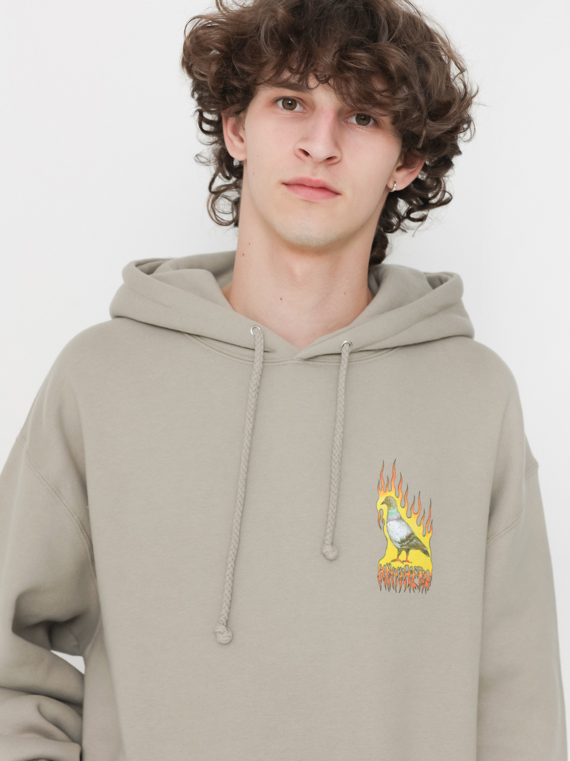 Kapucnis pulóver Antihero Flame Pigeon Prm Pt HD (cmt/natural)