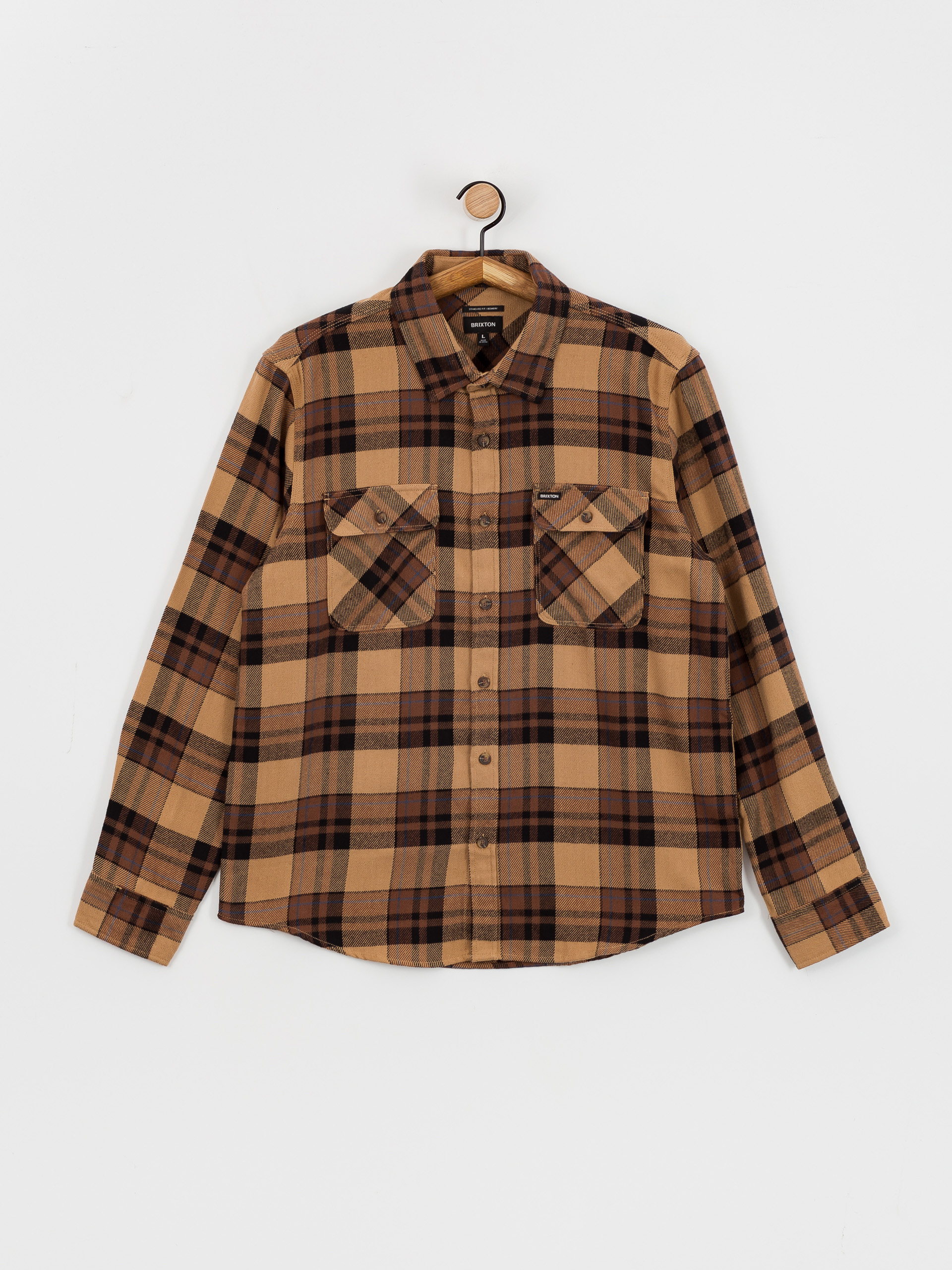 Brixton Bowery Flannel Ls Ing (tiger's eye/pinecone brown/was)