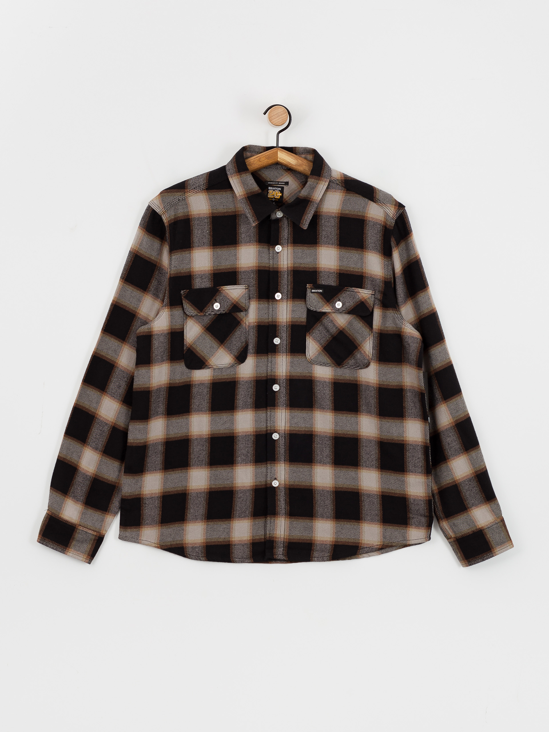 Brixton 20Th Anniv Bowery Flannel Ing (black/cream)