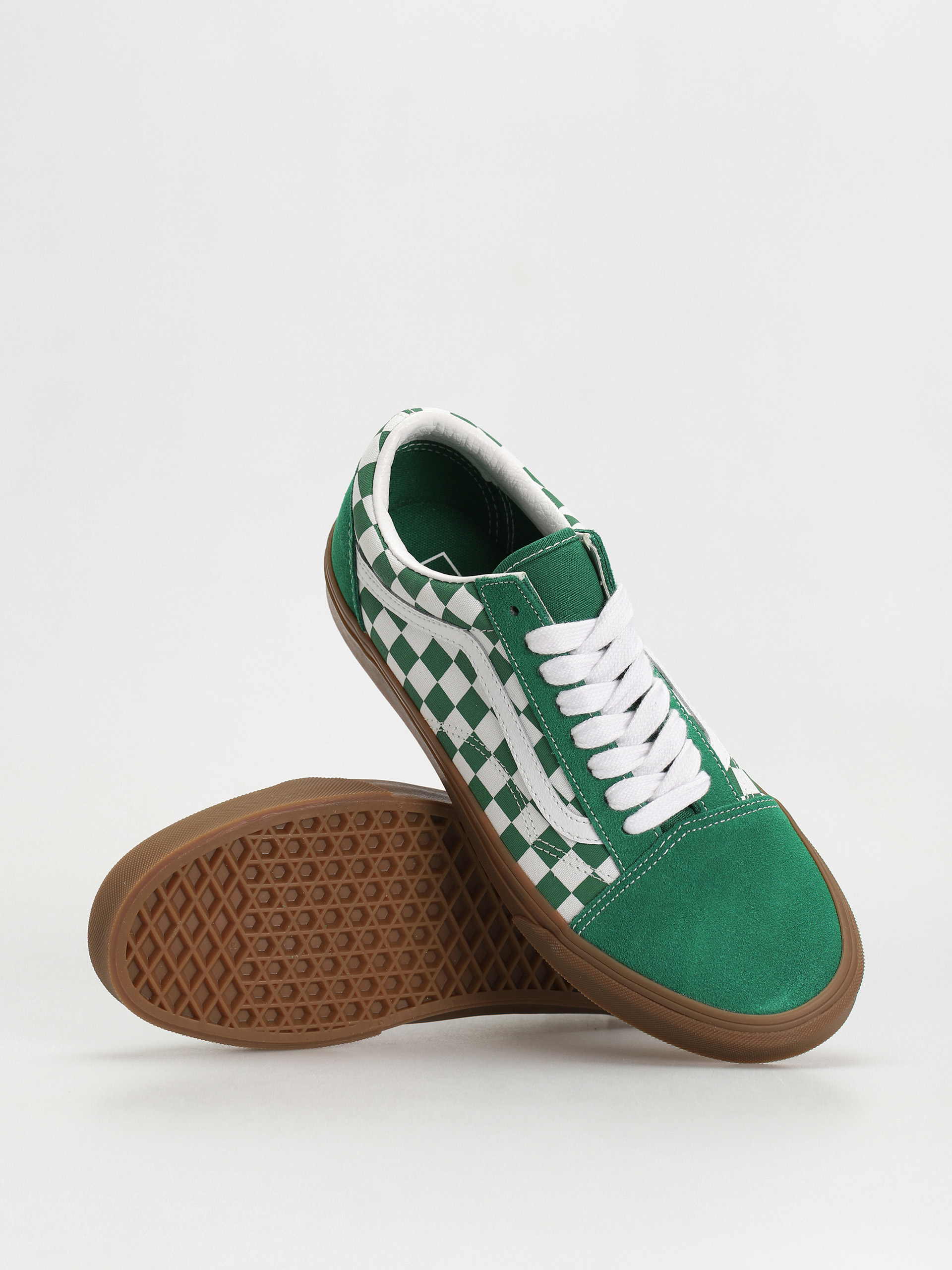 Vans Old Skool Cipők - zöld (fat lace checker green)