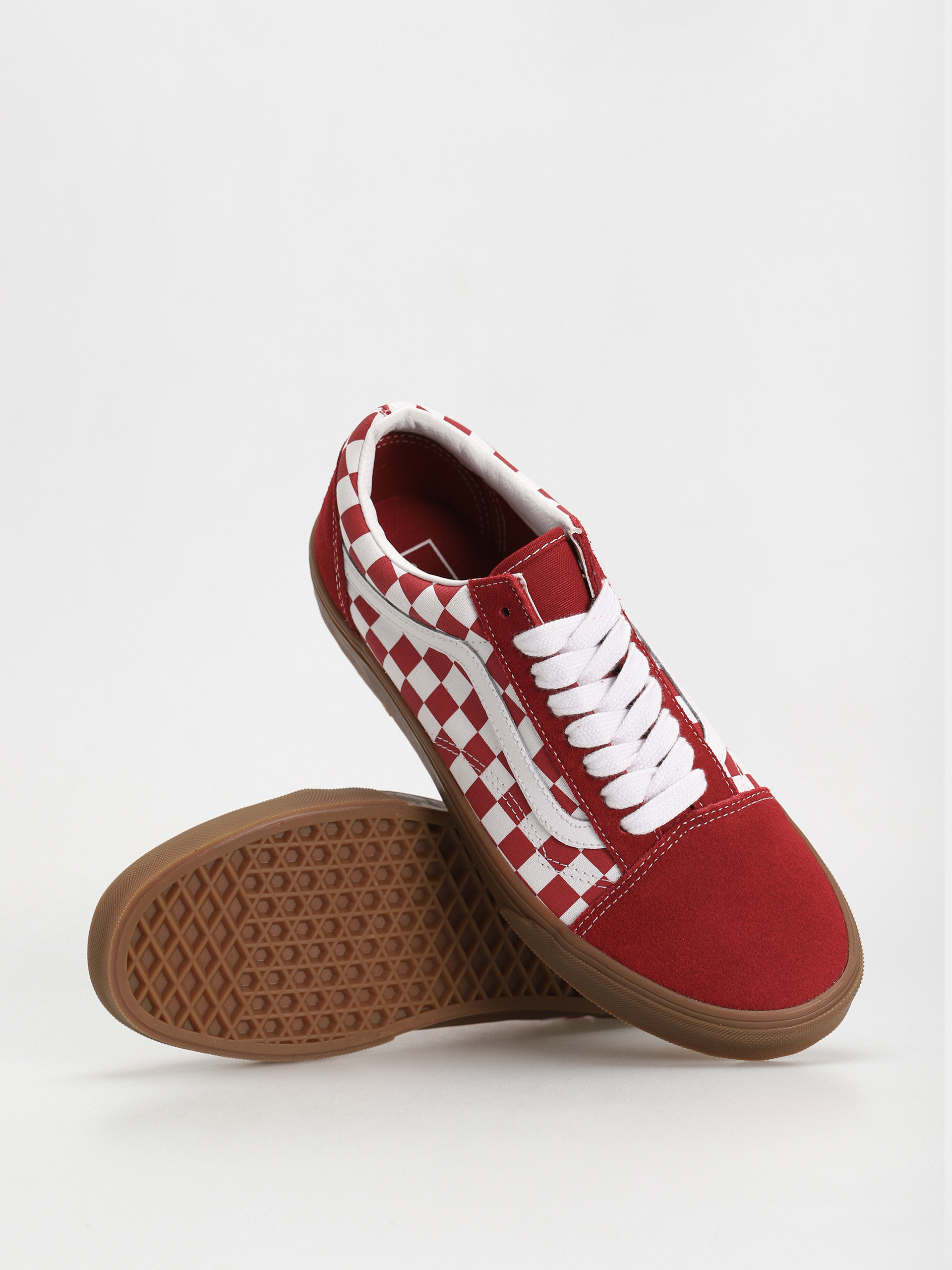 Vans Old Skool Cipők (fat lace checker red)