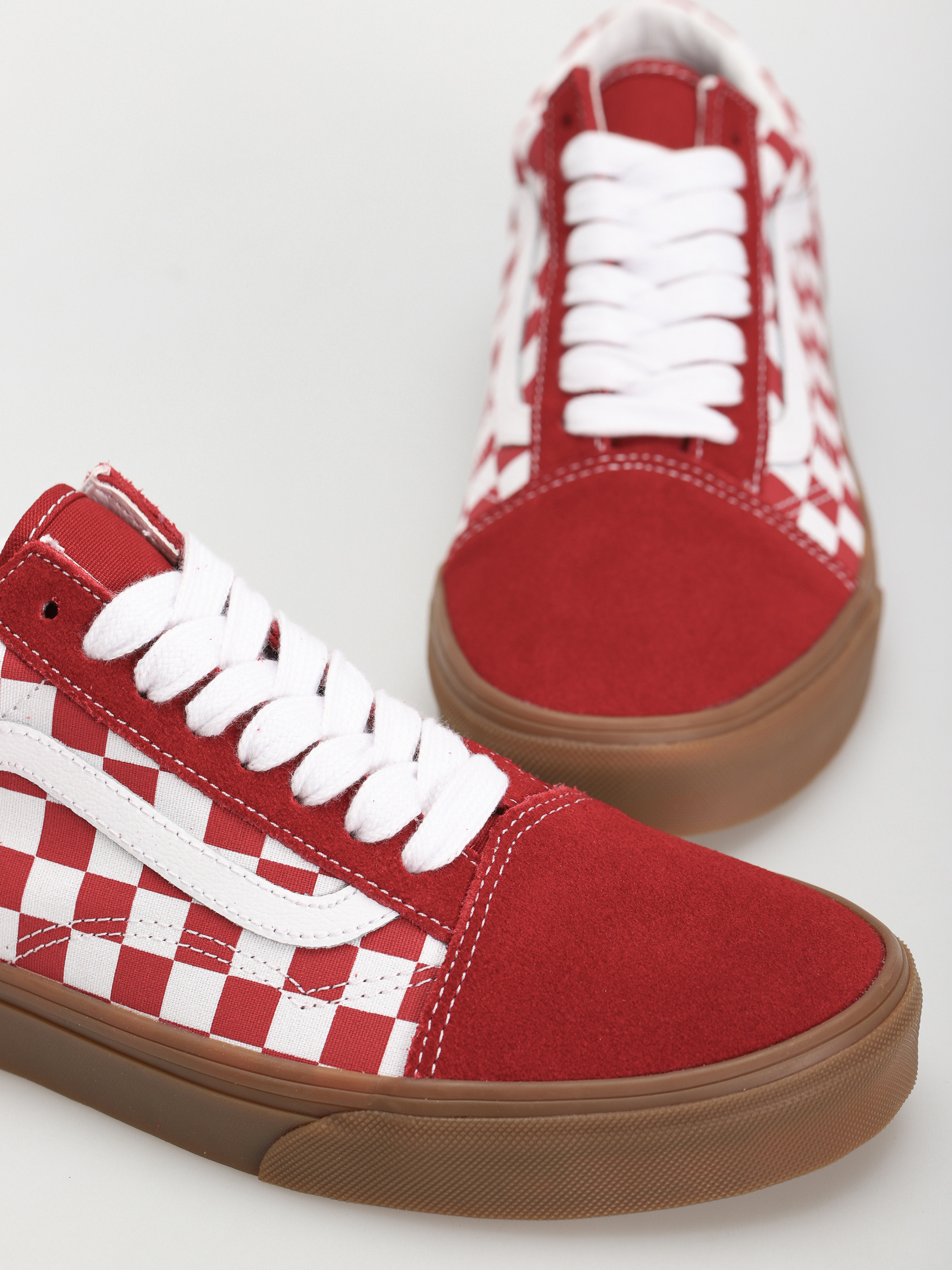 Vans Old Skool Cipők (fat lace checker red)