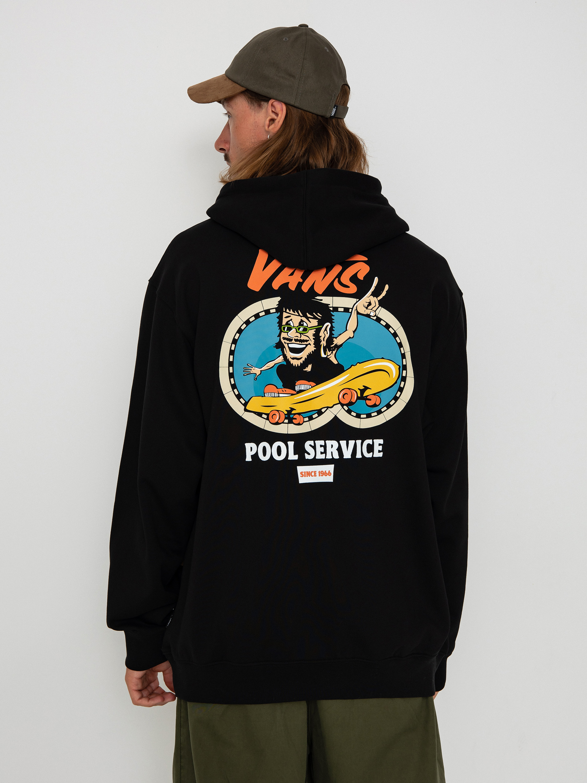 Vans Pool Service Loose HD Kapucnis pulóver (black)