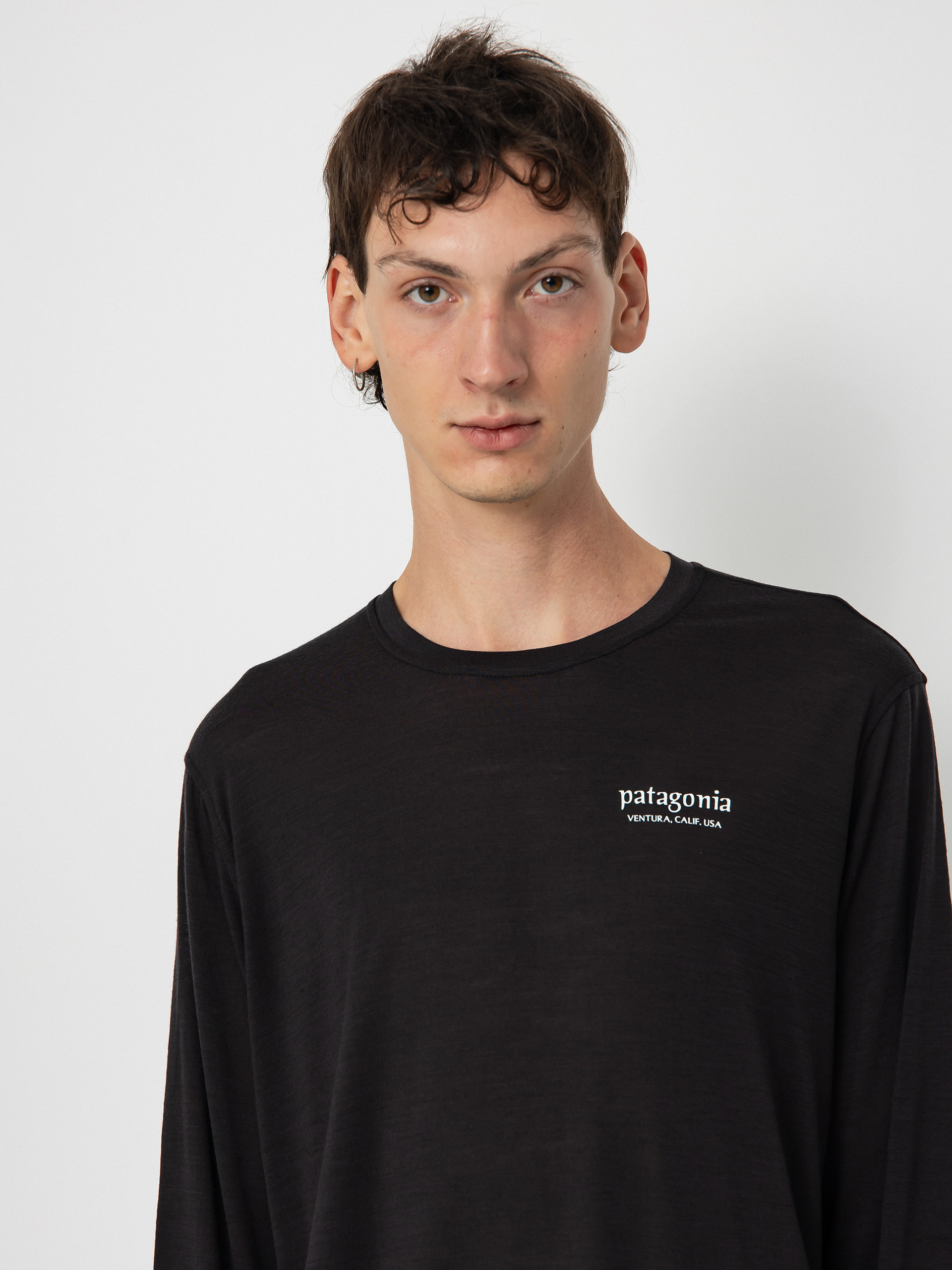 Patagonia Cap Cool Merino Blend Graphic Hosszú ujjú felső (heritage header black)