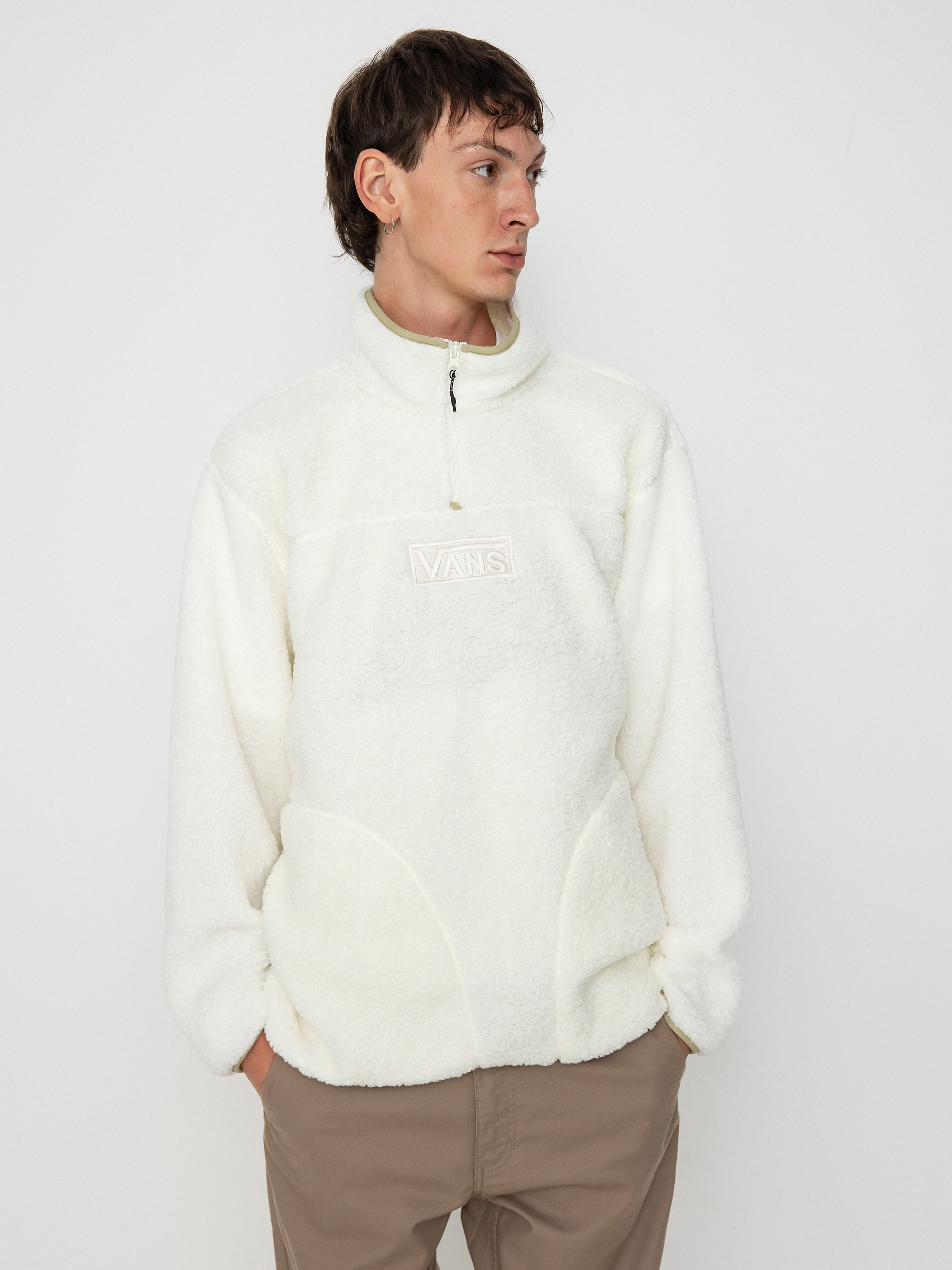 Férfi Vans Vans Boxed Sherpa Qzip Polár pulóver (marshmallow)