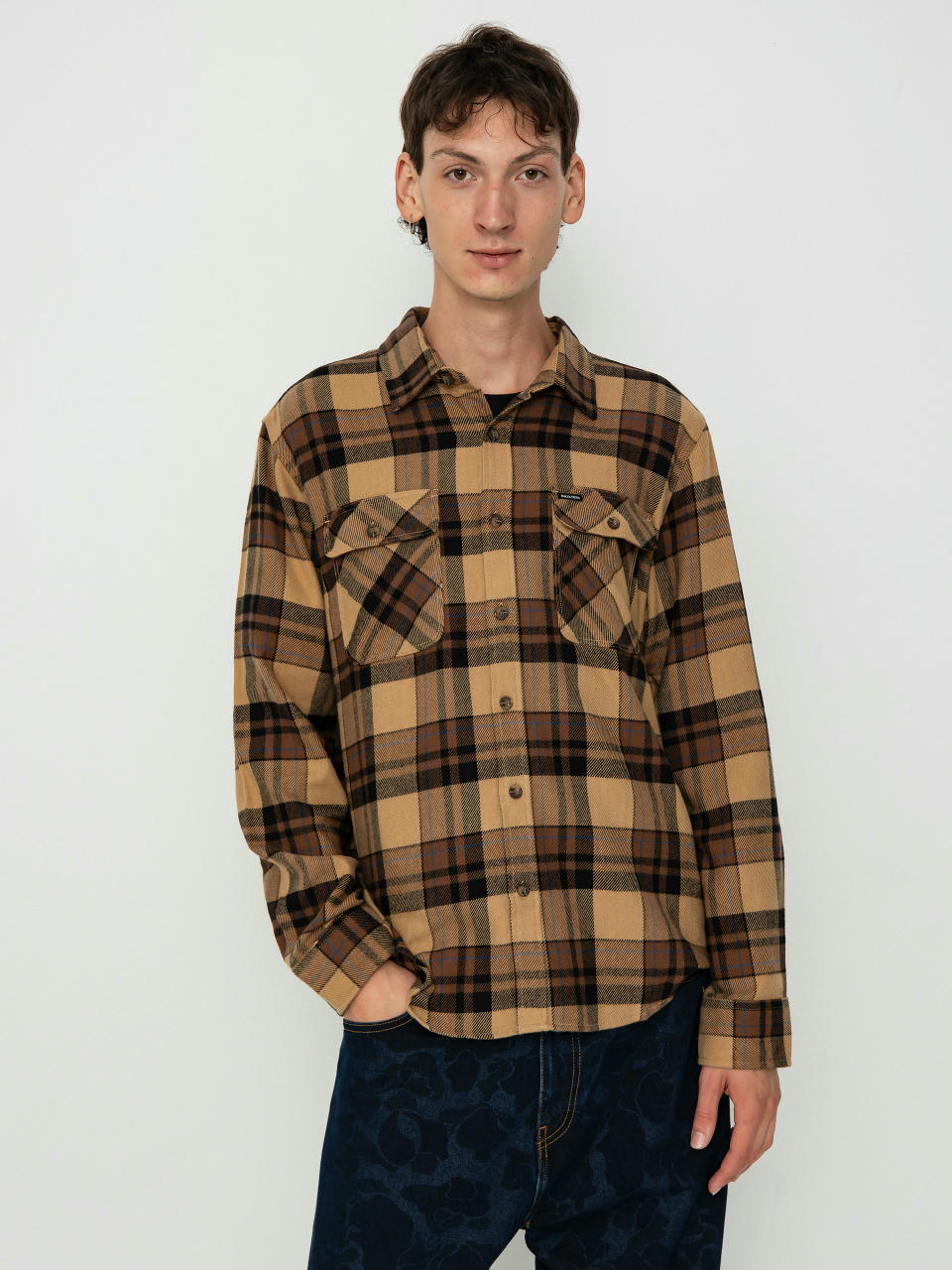 Brixton Bowery Flannel Ls Ing (tiger's eye/pinecone brown/was)