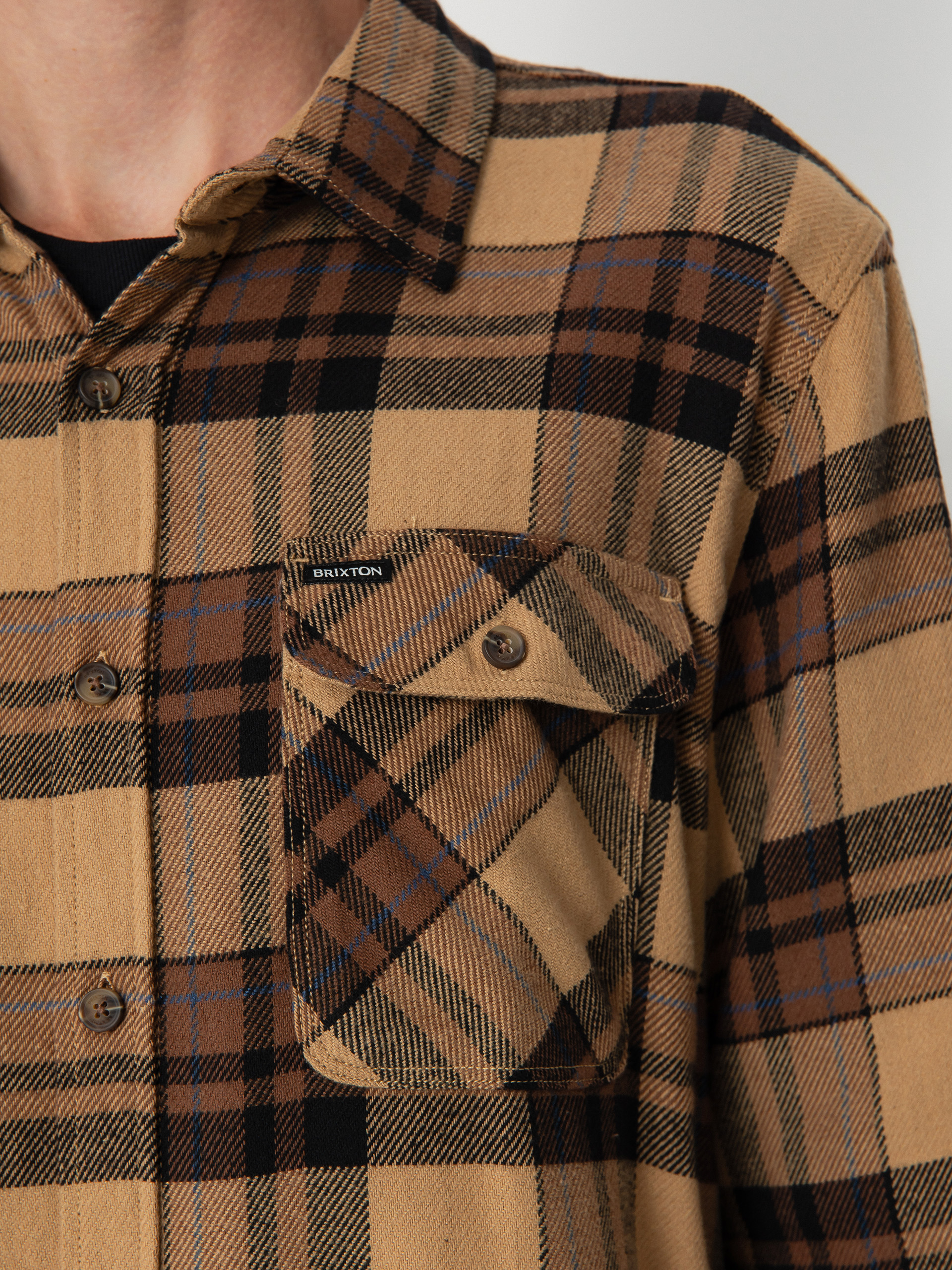 Brixton Bowery Flannel Ls Ing (tiger's eye/pinecone brown/was)