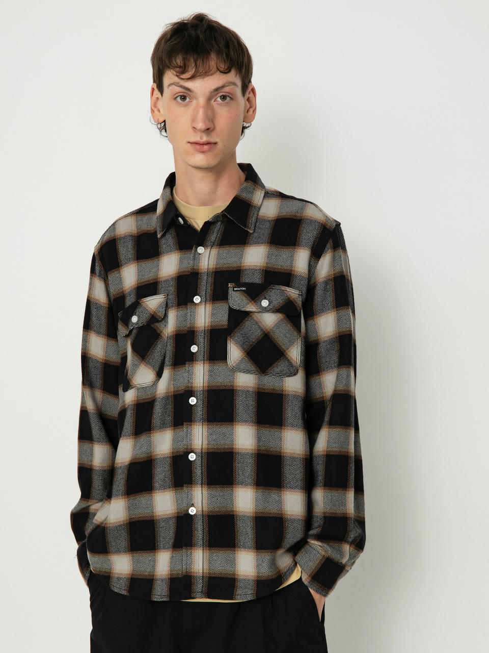 Brixton 20Th Anniv Bowery Flannel Ing (black/cream)