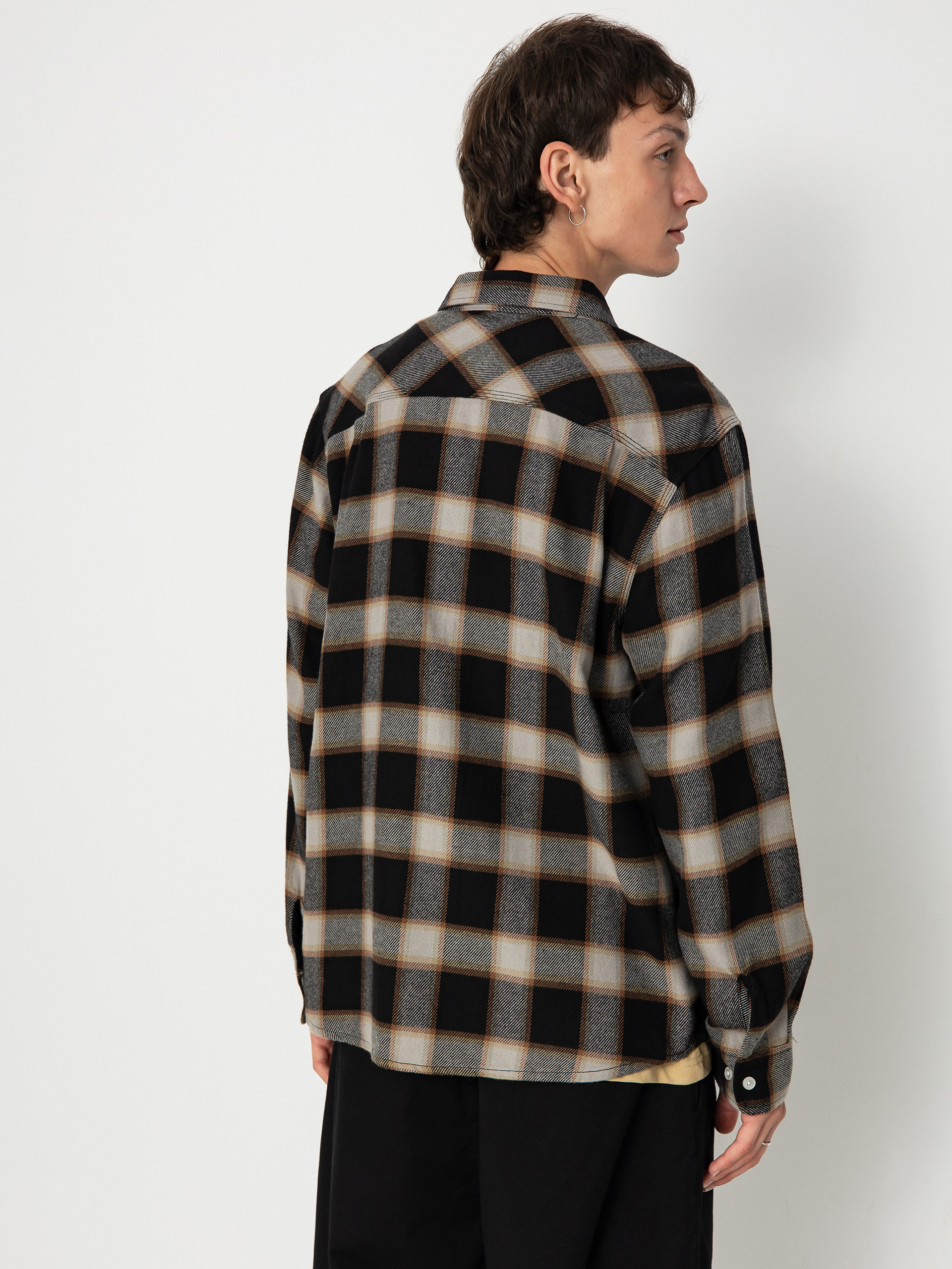 Brixton 20Th Anniv Bowery Flannel Ing (black/cream)