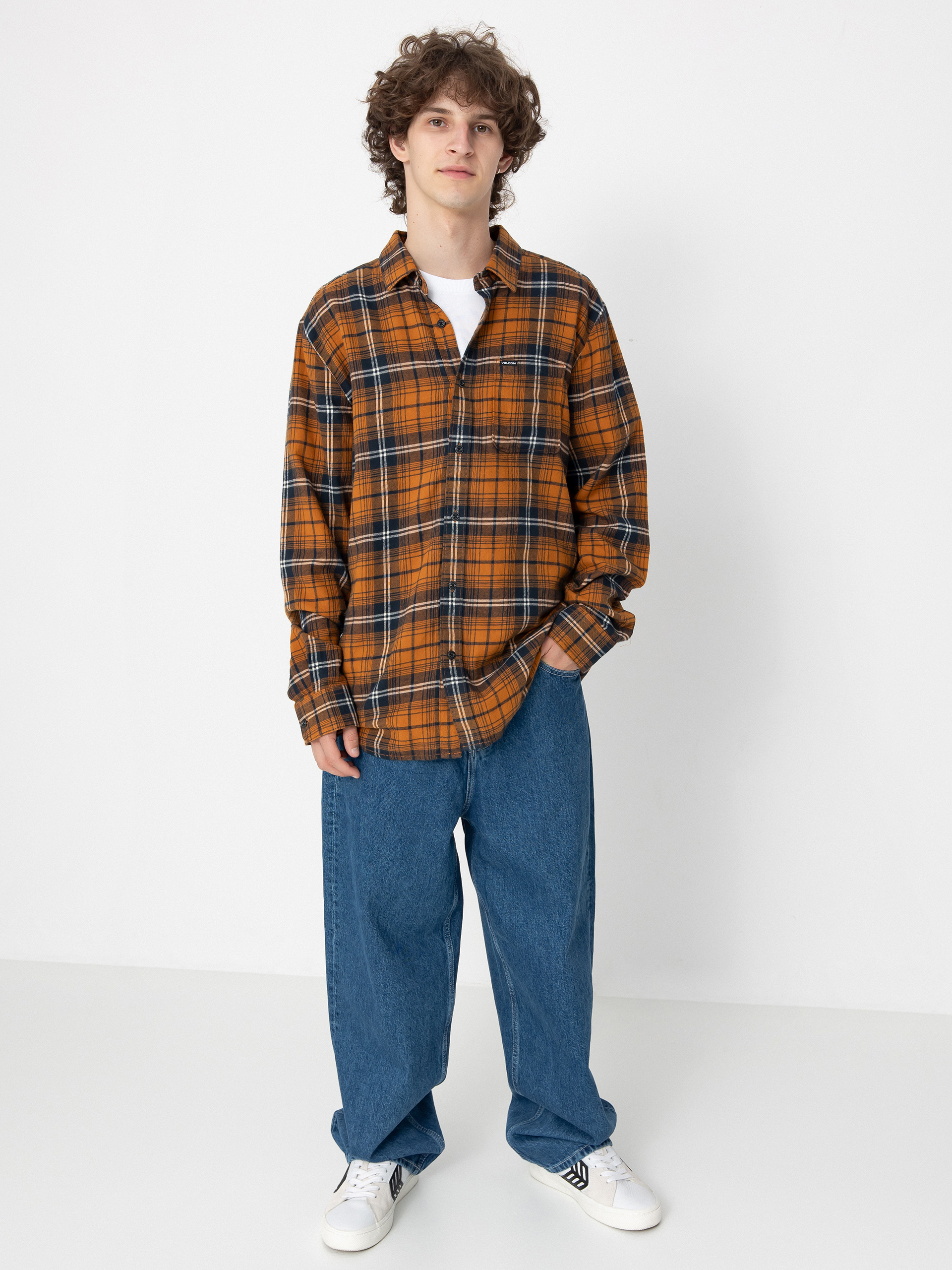 Ing Volcom Caden Plaid Ls (chestnut brown)