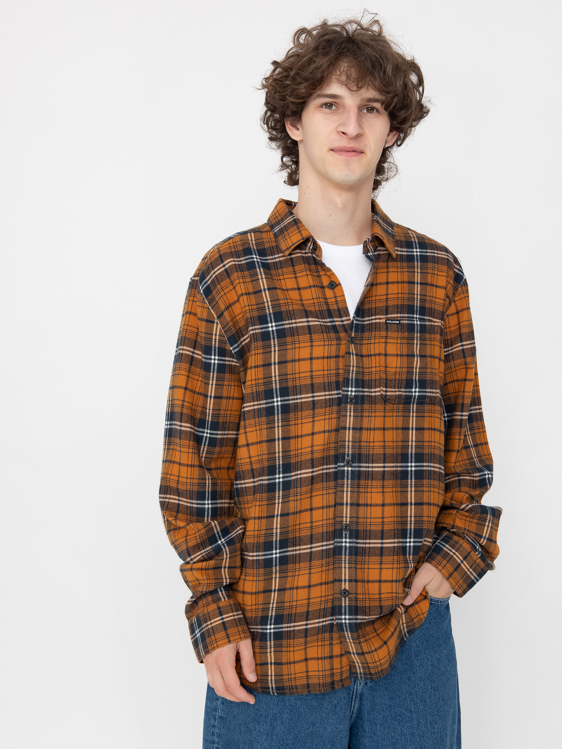 Ing Volcom Caden Plaid Ls (chestnut brown)