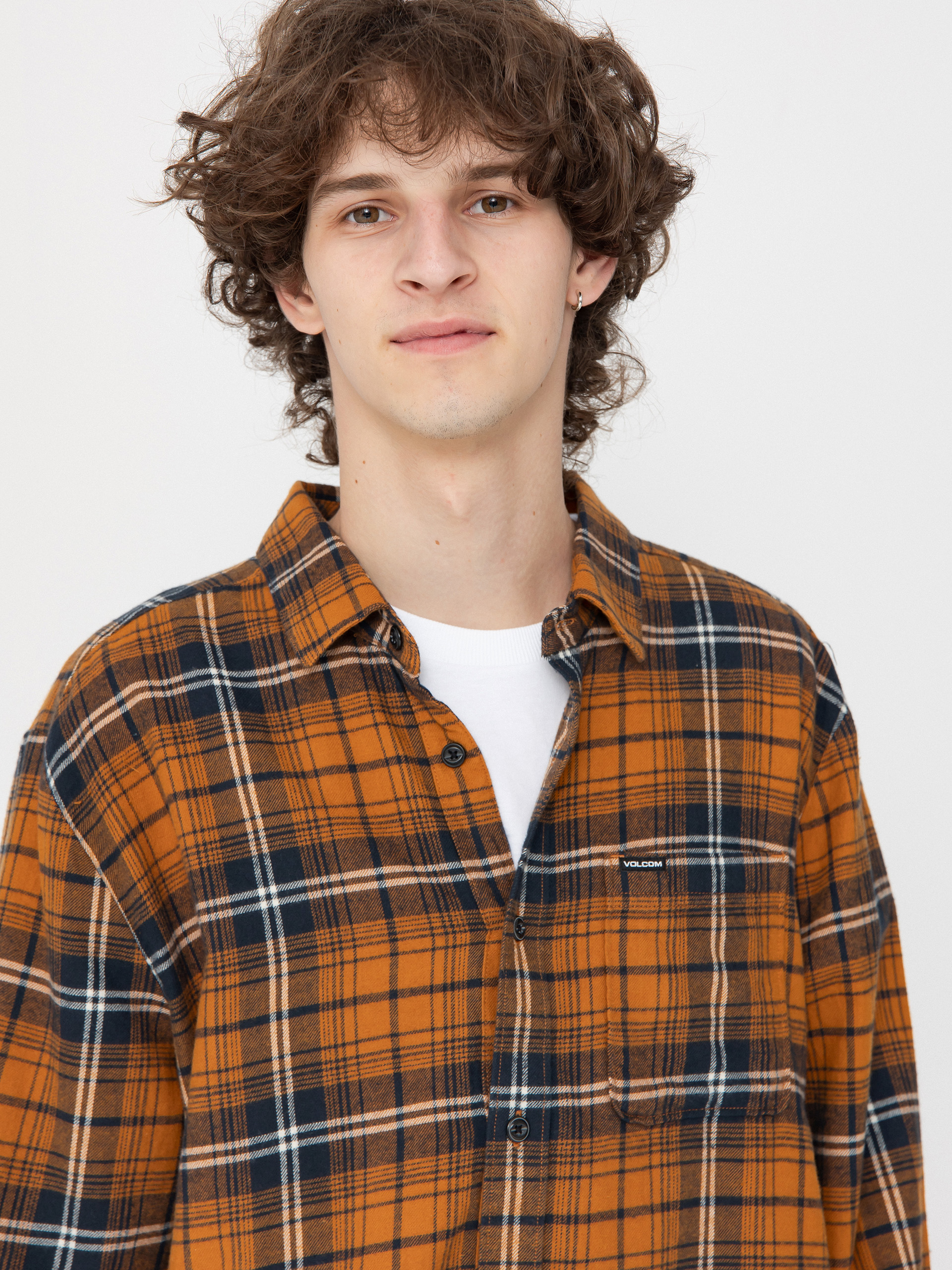 Ing Volcom Caden Plaid Ls (chestnut brown)