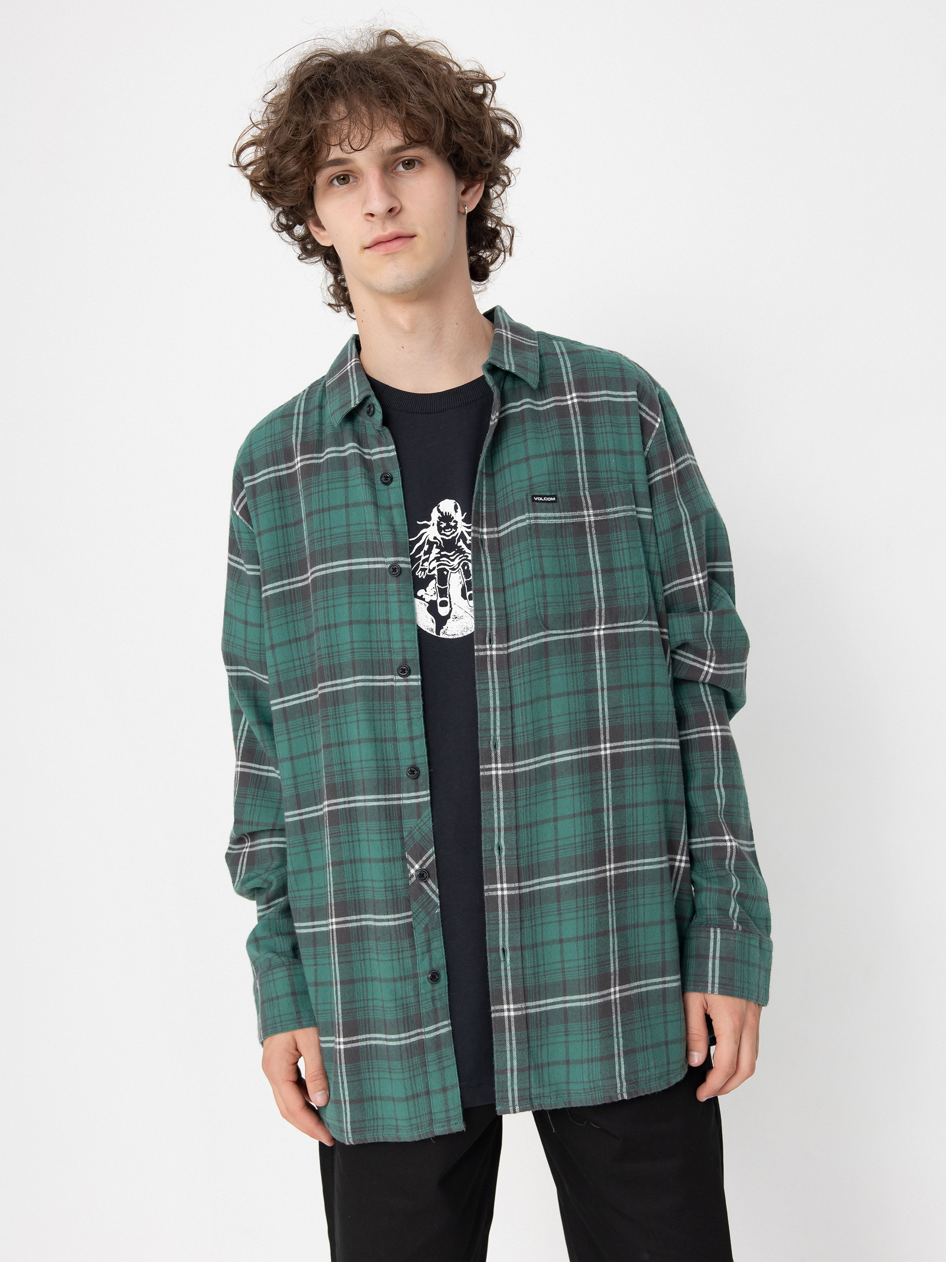 Ing Volcom Caden Plaid Ls (sea green)