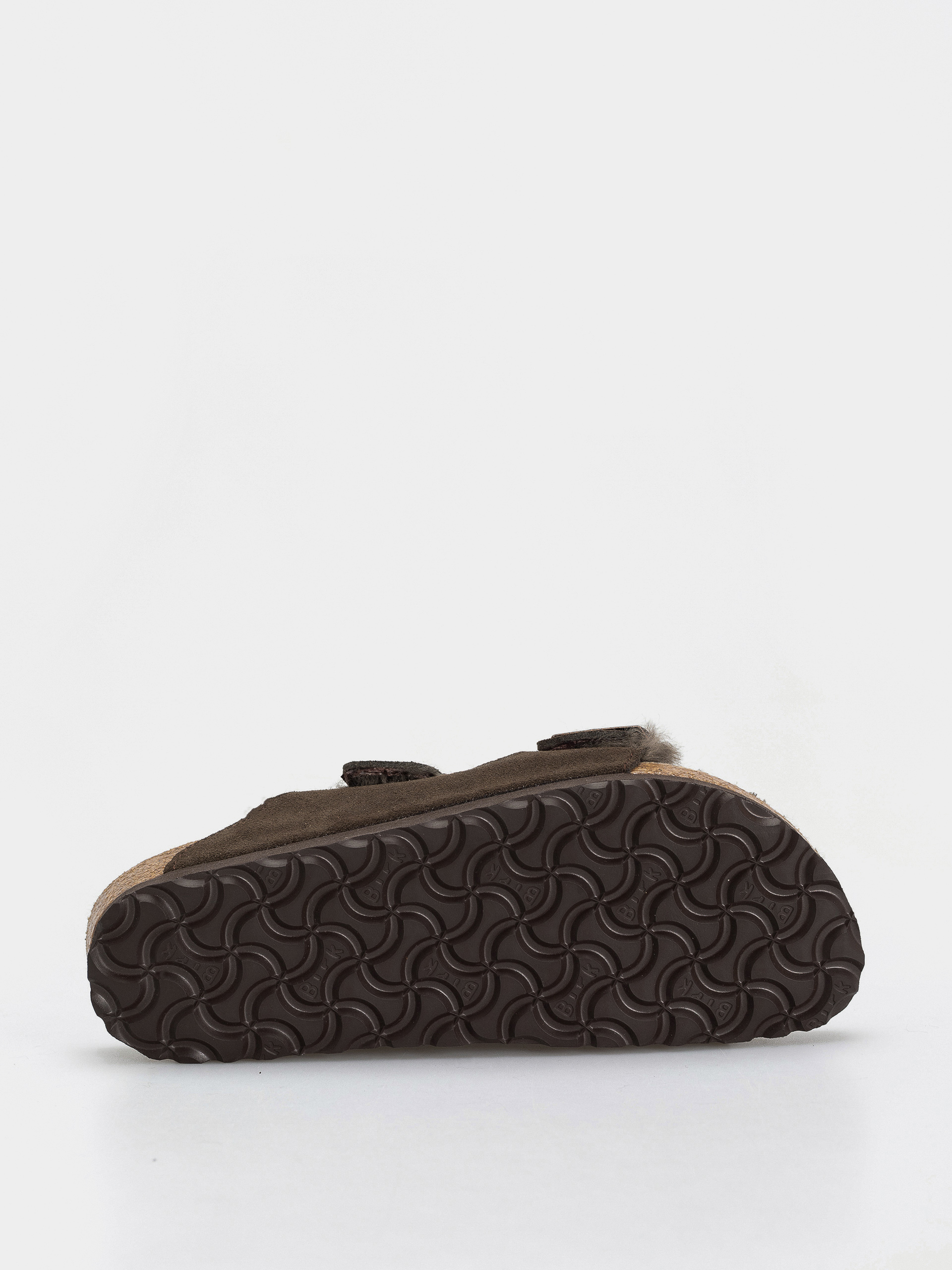 Birkenstock Arizona Shearling Suede Leather Fur Narrow Wmn Flip-flop papucsok (mocha)