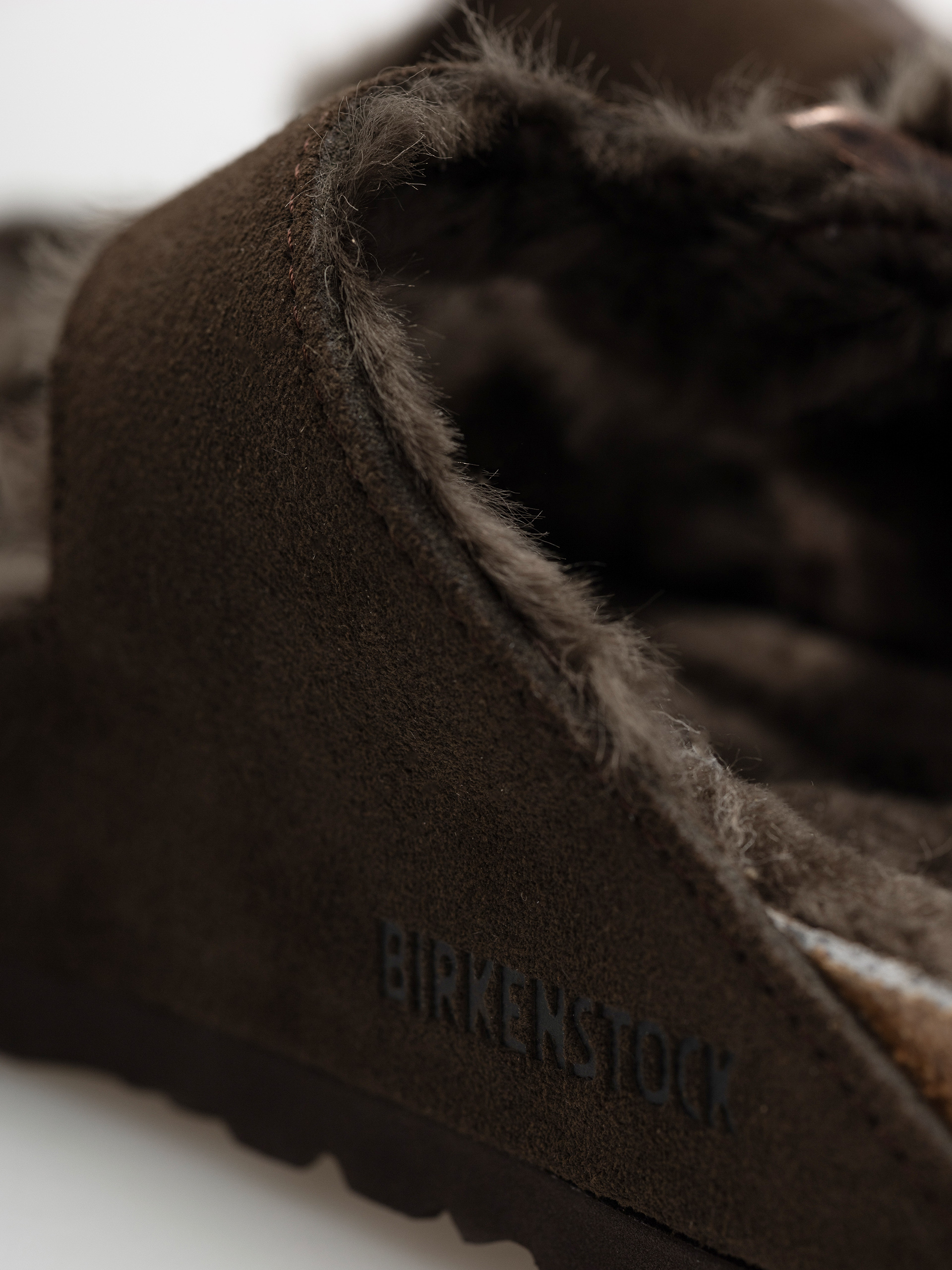 Birkenstock Arizona Shearling Suede Leather Fur Narrow Wmn Flip-flop papucsok (mocha)