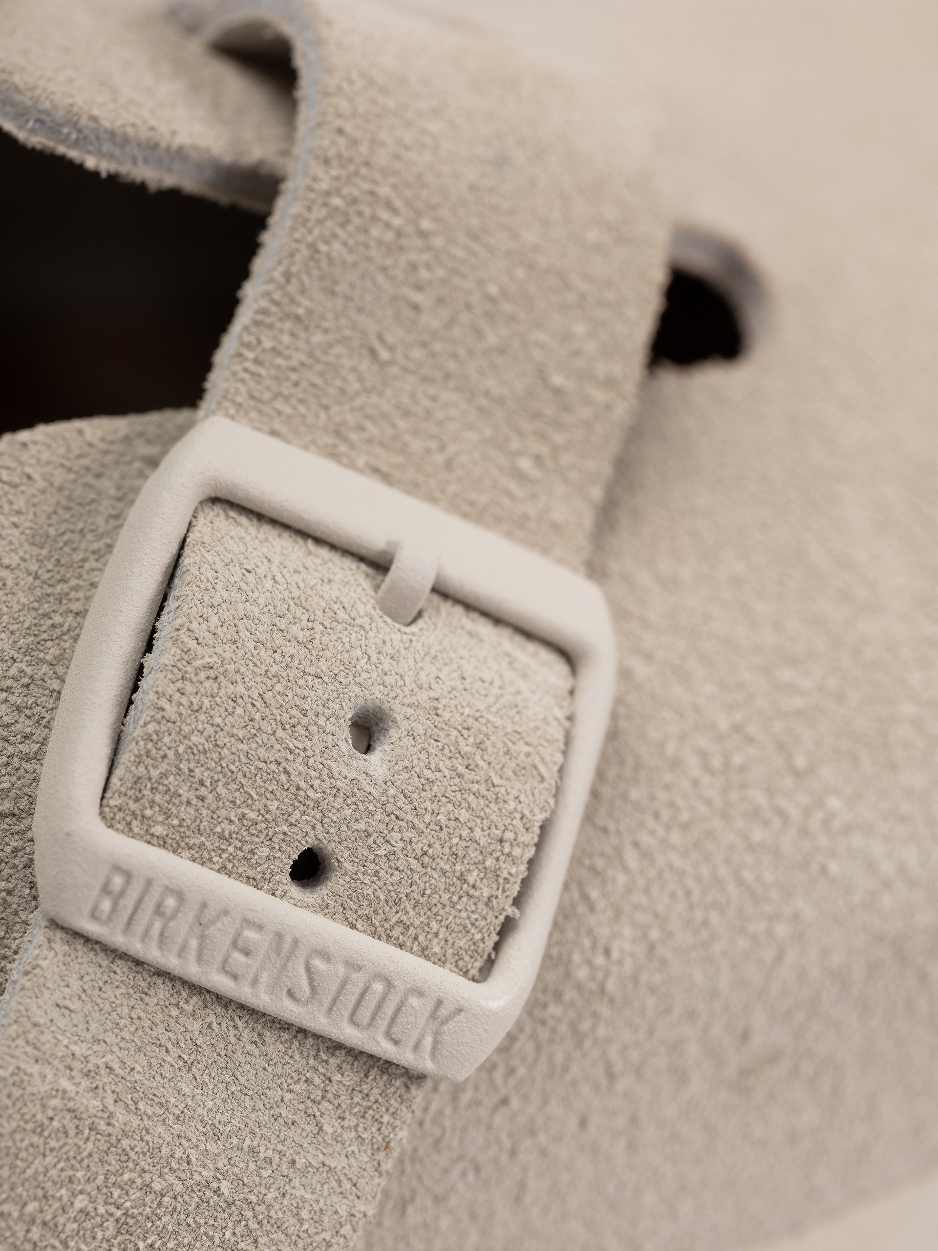 Birkenstock Boston Suede Leather Regular Flip-flop papucsok (antique white)
