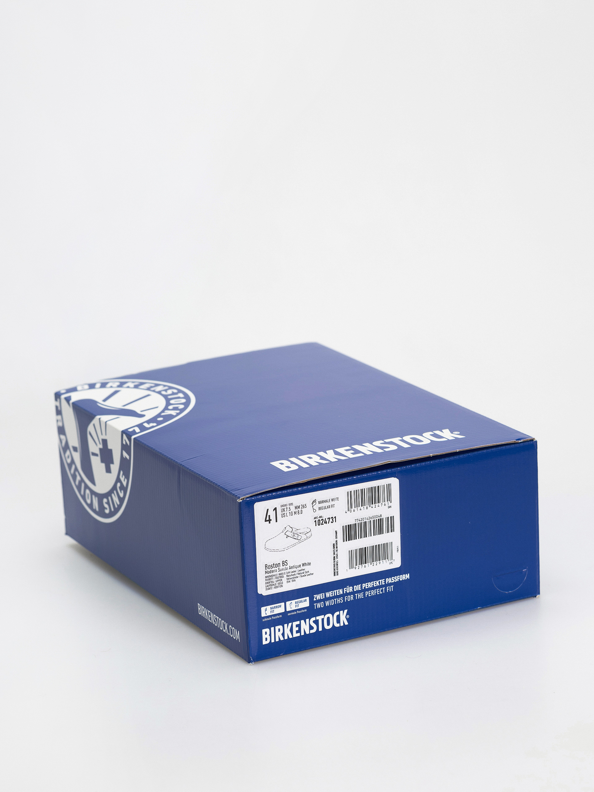 Birkenstock Boston Suede Leather Regular Flip-flop papucsok (antique white)