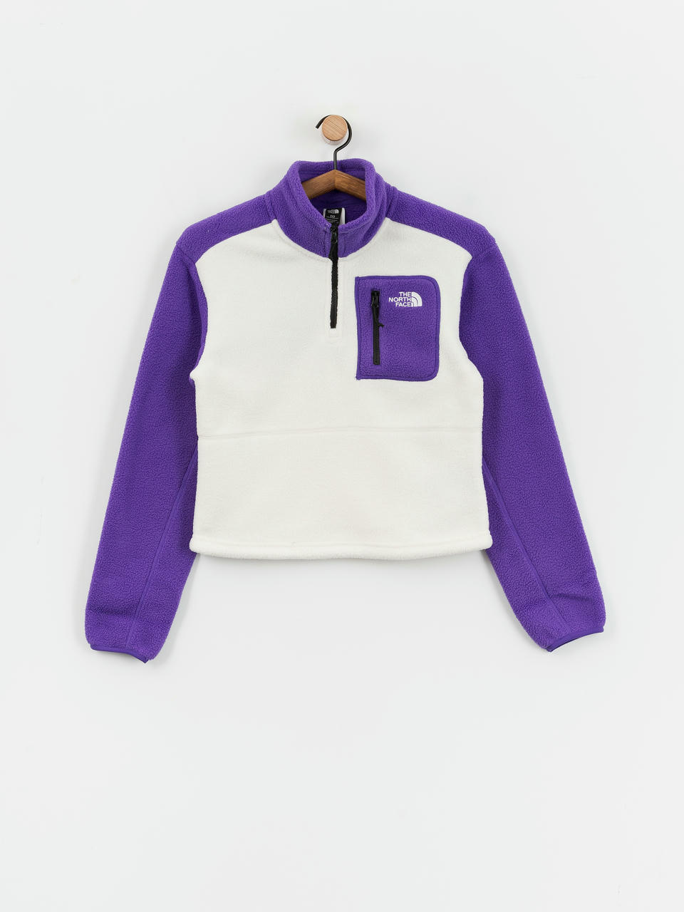 Női The North Face Yumiori 1/4 Zip Polár pulóver (white dune/peak purple)