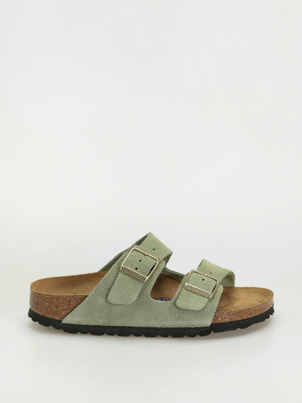 Birkenstock Arizona Soft Footbed Suede Leather Narrow Wmn Flip-flop papucsok (green tea)